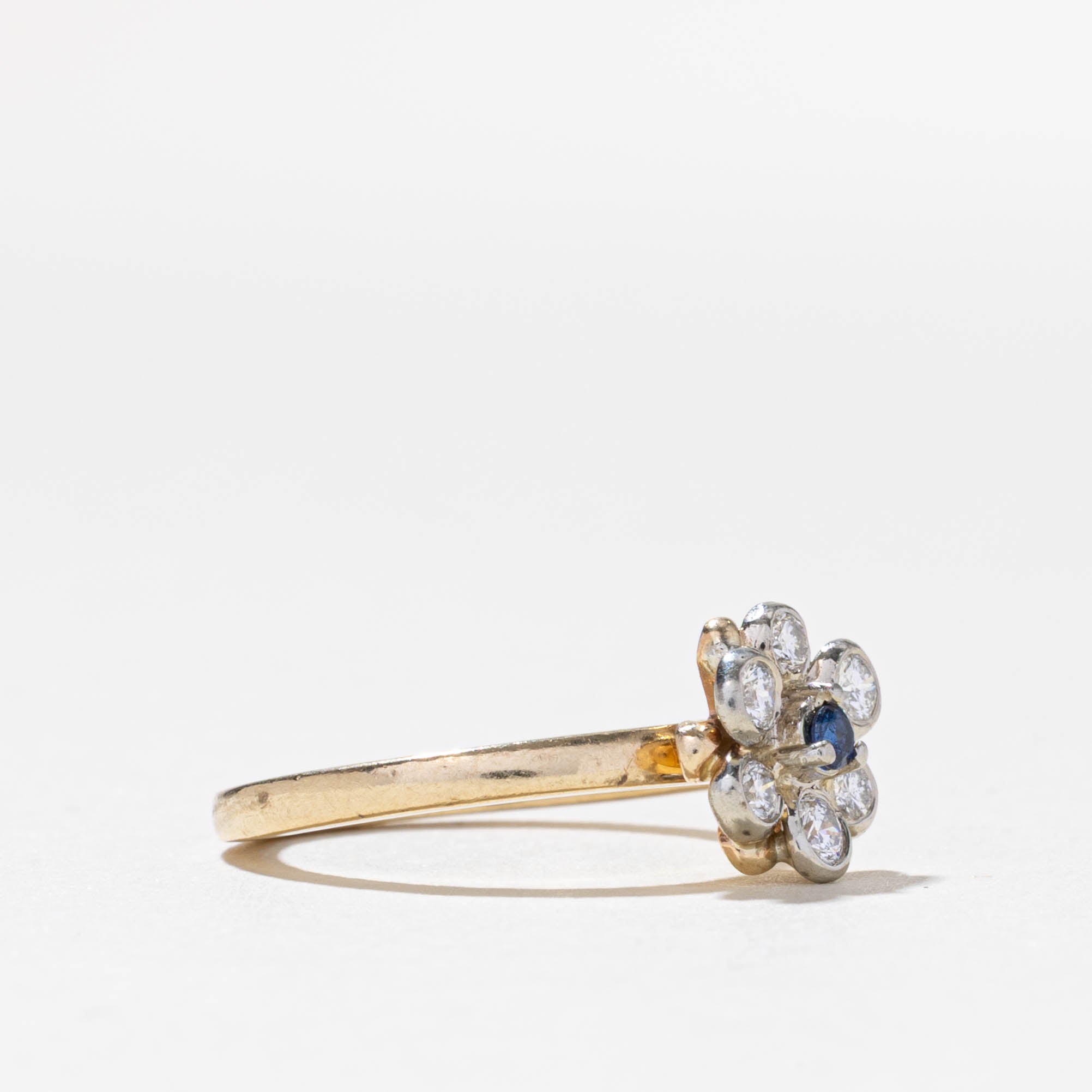 14k Sapphire & Diamond Daisy Ring | SZ 4.25