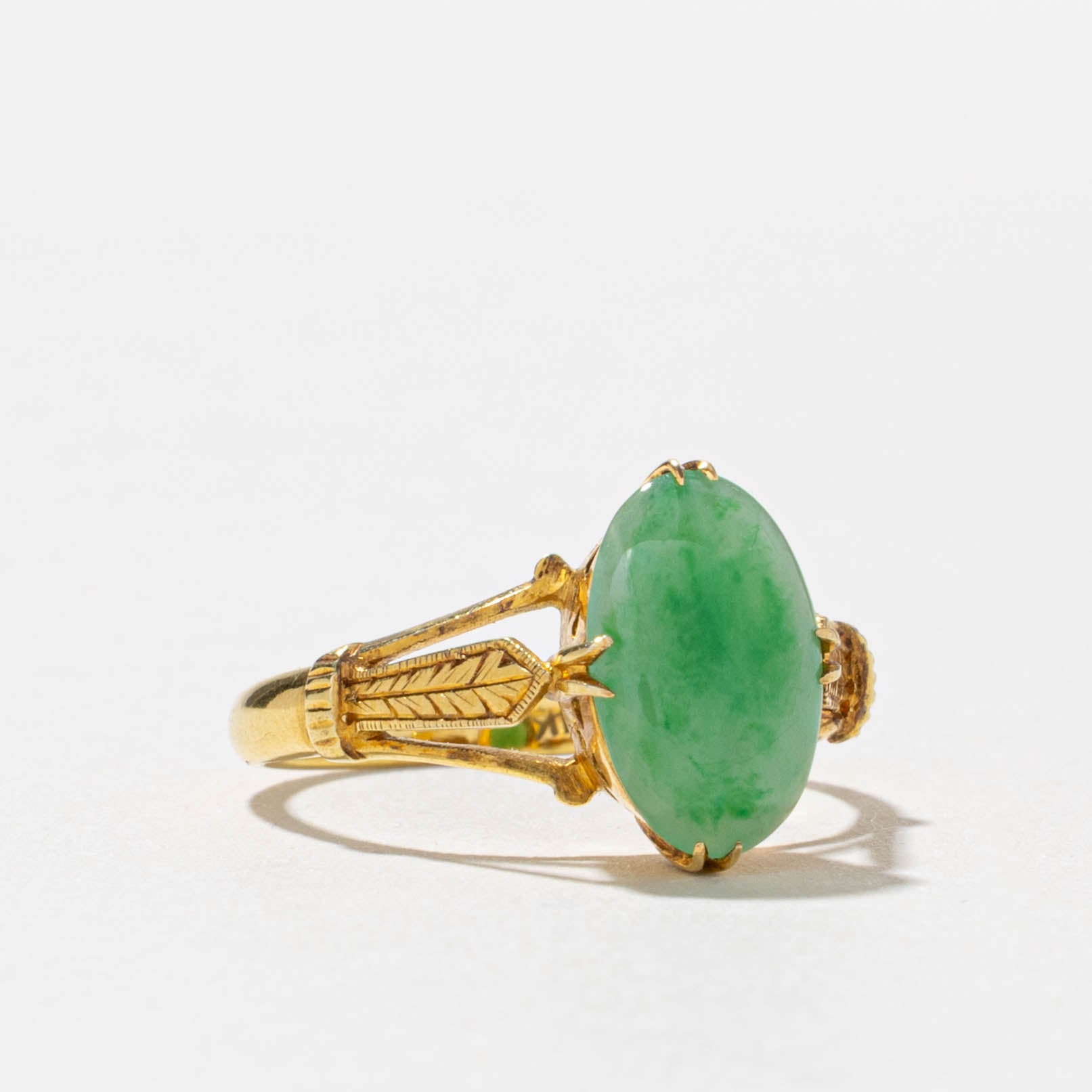 14k Jadeite Prong Set Ring | 1.40ct | SZ 6