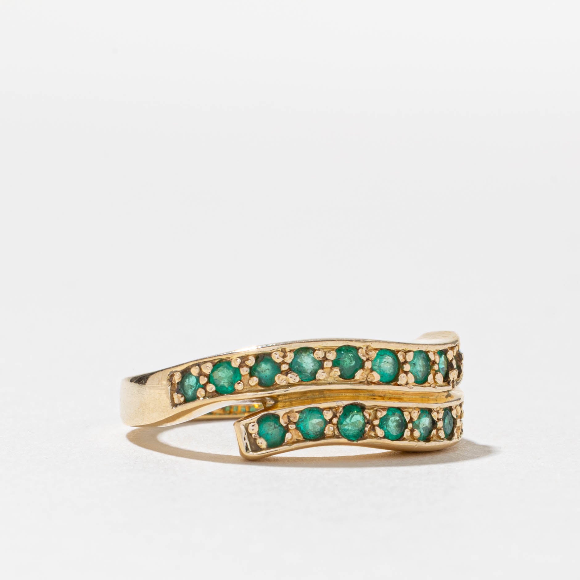Emerald Double Row Wave Band | 0.32ctw | SZ 7.25