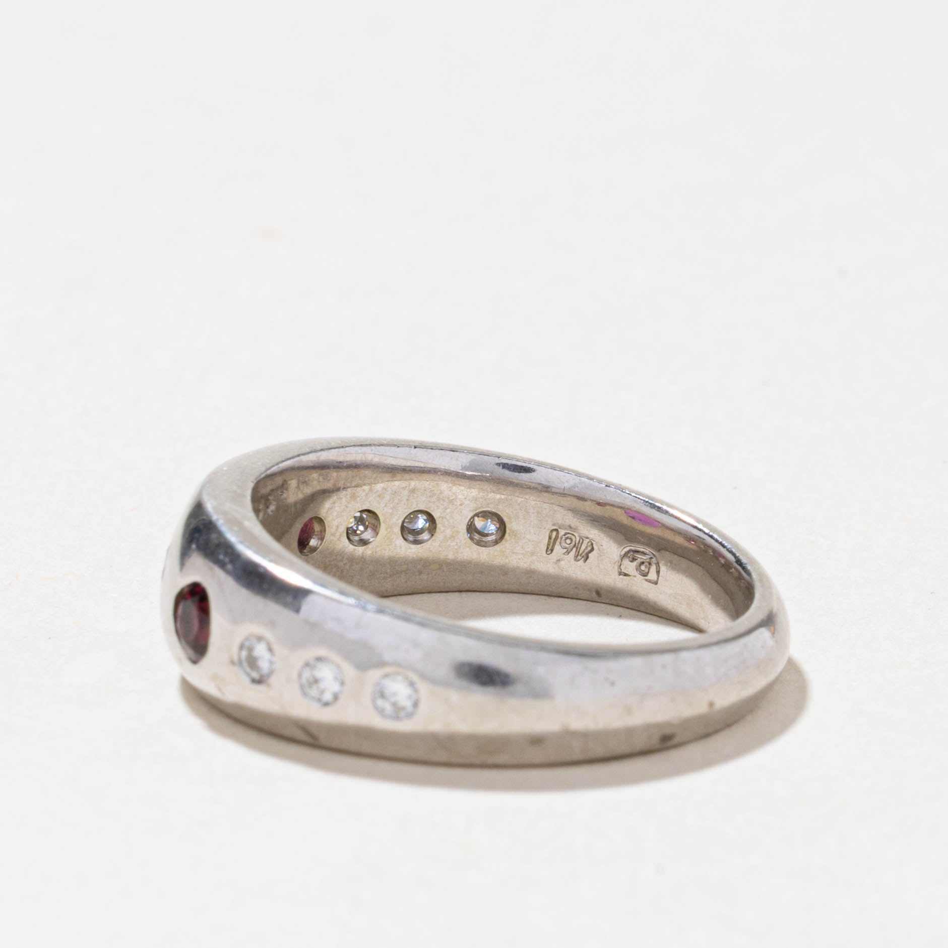 Flush Set Pink Tourmaline, Pink Sapphire & Diamond Dome Ring | 0.65ctw, 0.10ctw | SZ 6.75
