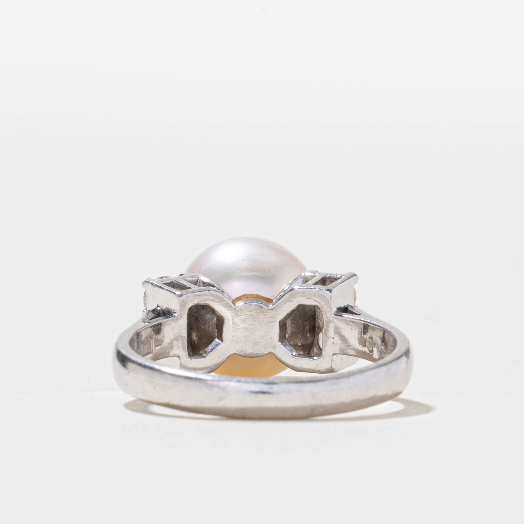 Pearl & Diamond Accented Ring | 0.36ctw | SZ 6.5