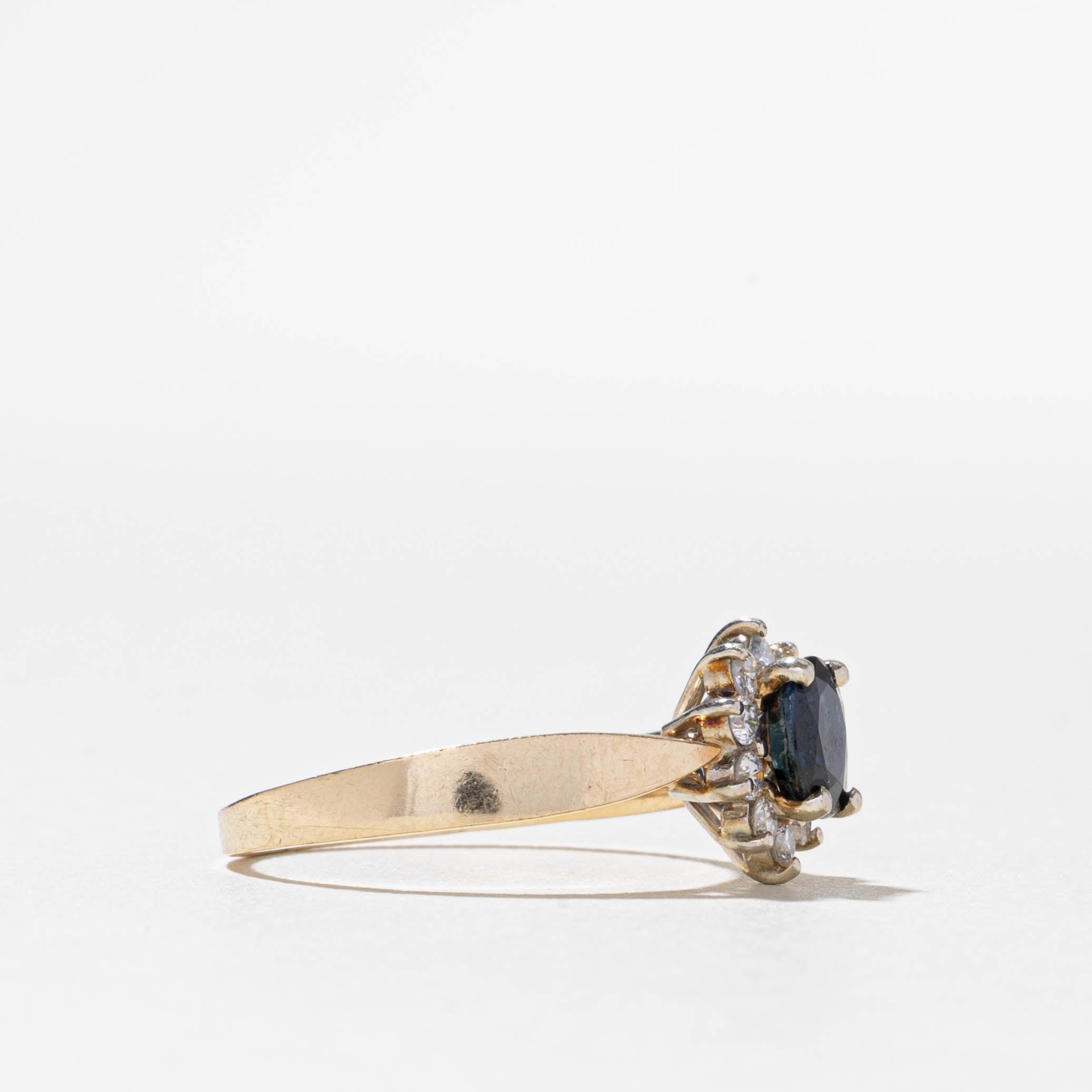 14k Sapphire & Diamond Petal Halo Ring | 0.70ct, 0.20ctw | SZ 7.75