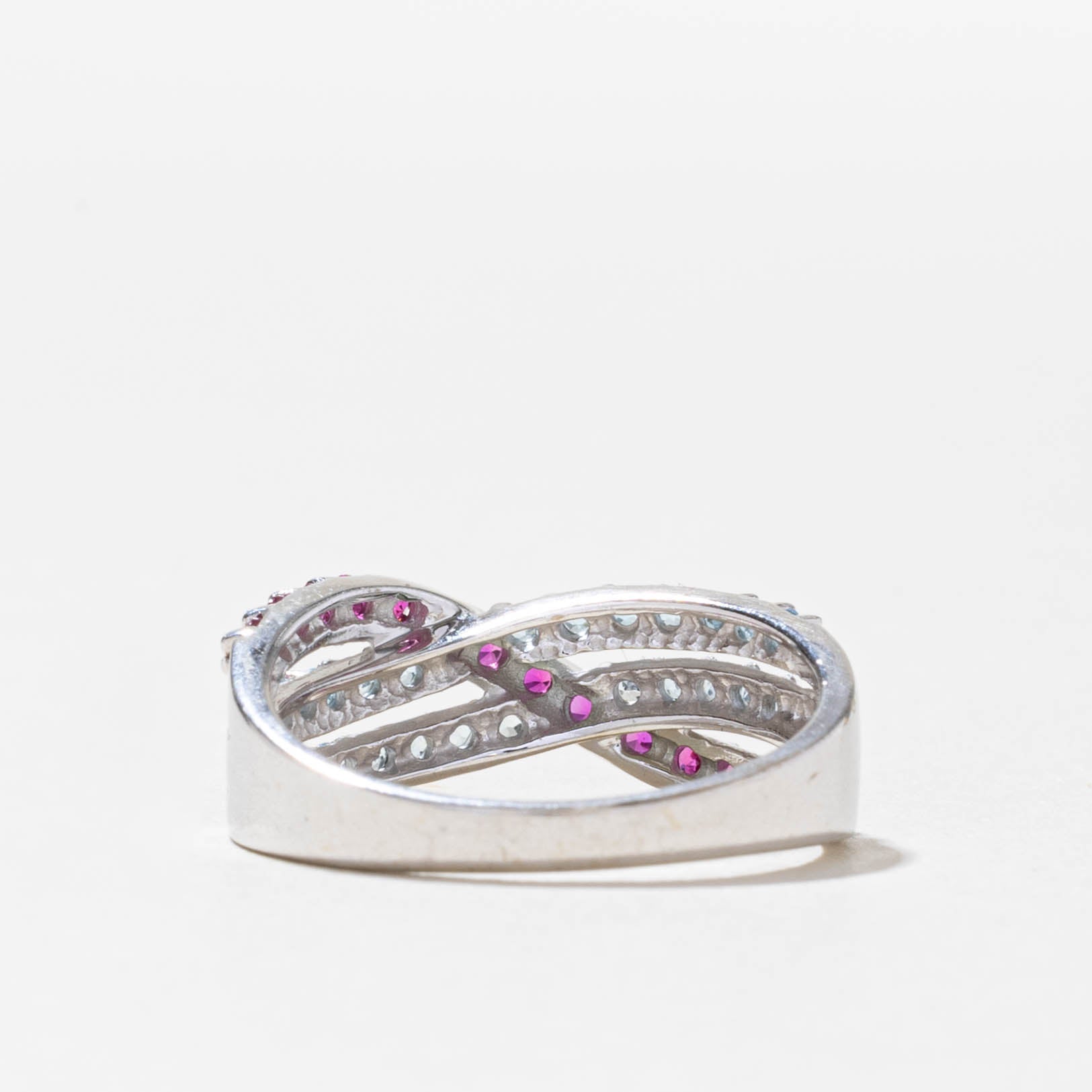 14k Multi Gemstone Crossover Ring | 0.45ctw | SZ 7.25