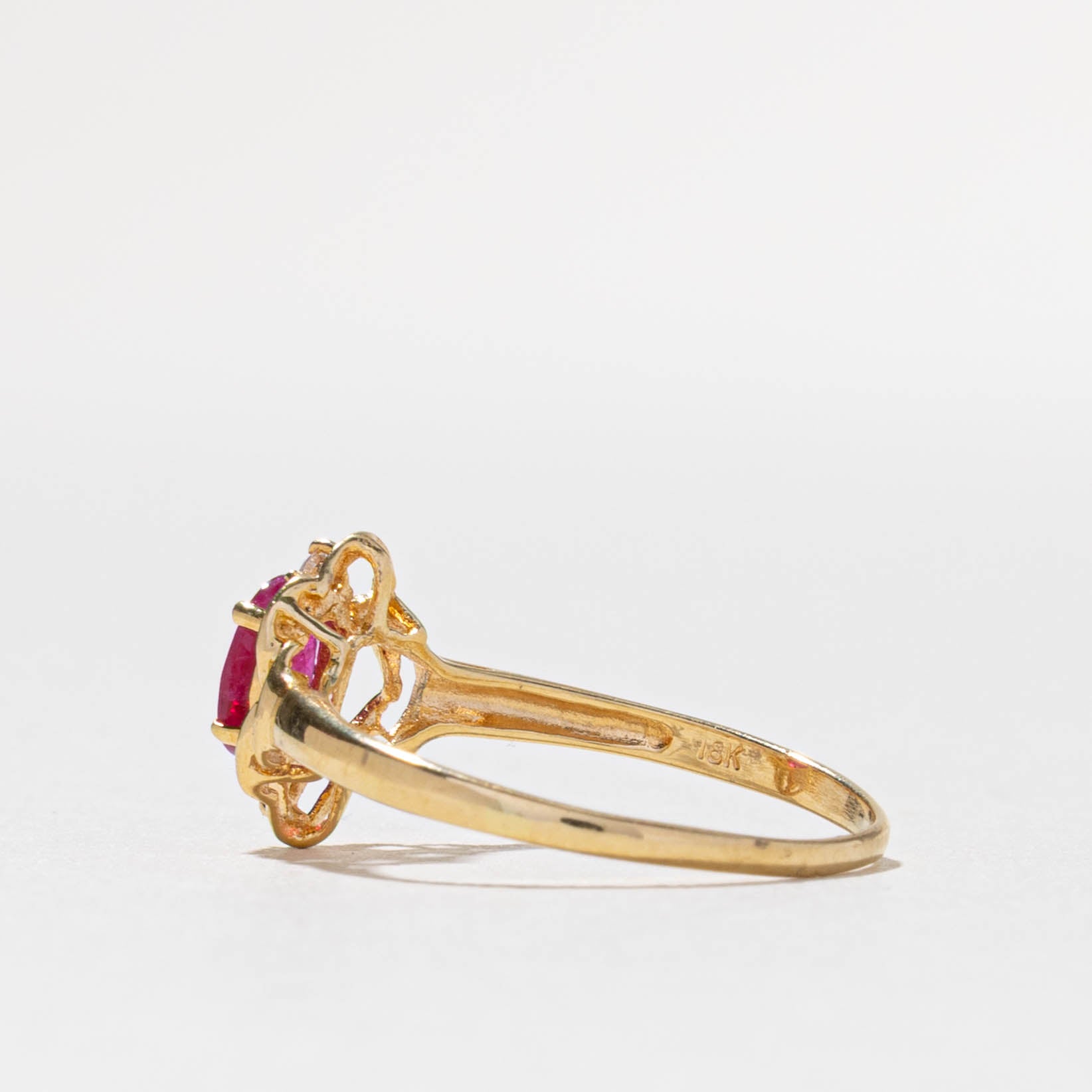 18k Ruby & Diamond Openwork Ring | 0.36ct, 0.02ctw | SZ 7