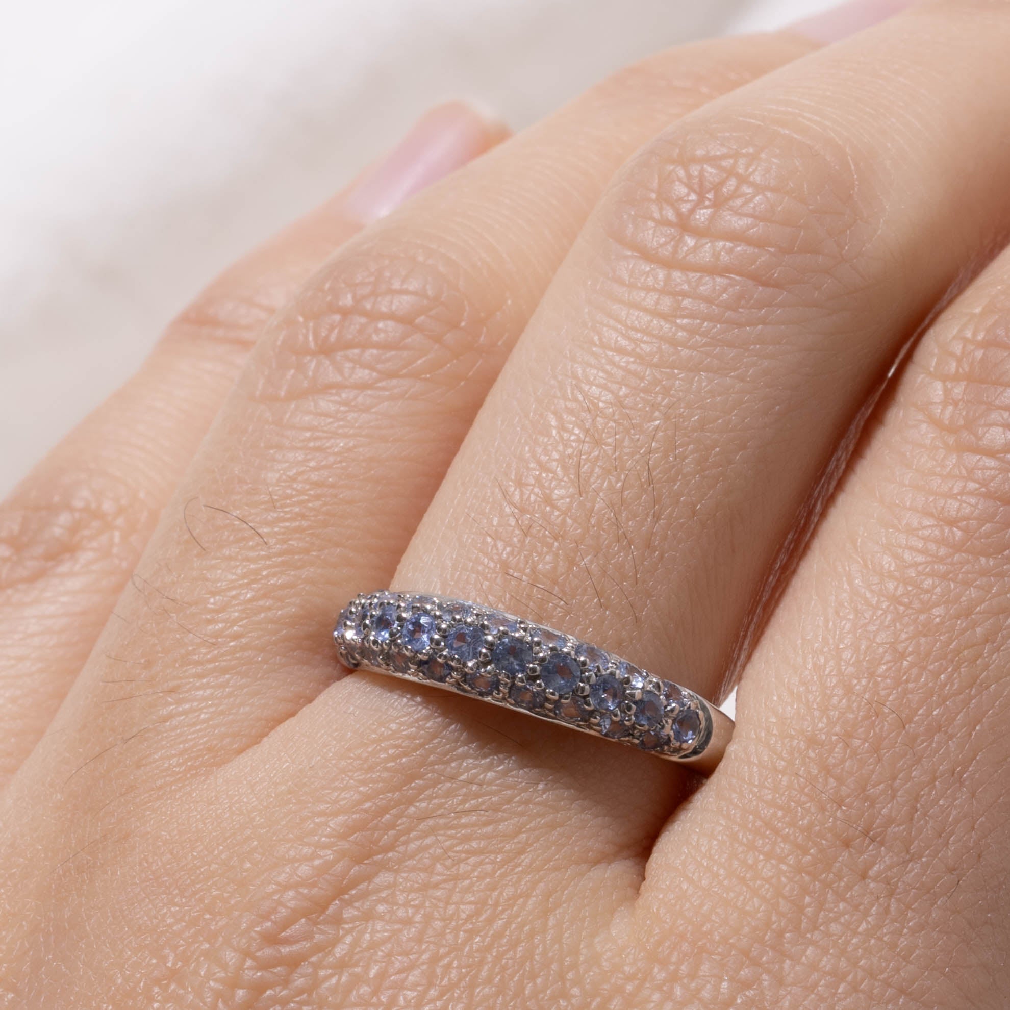 18k Pavé Set Tanzanite Band | 0.80ctw | SZ 8