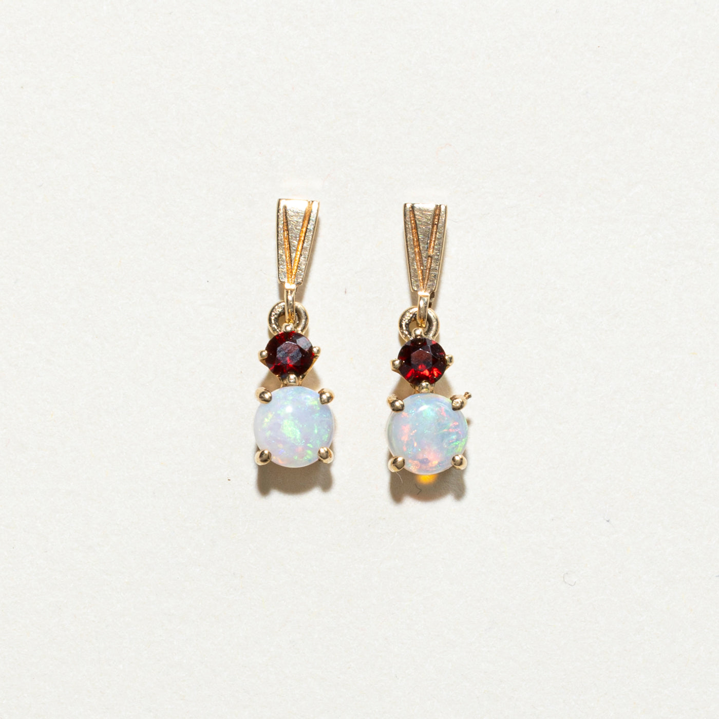 Opal & Garnet Drop Earrings | 1.00ctw