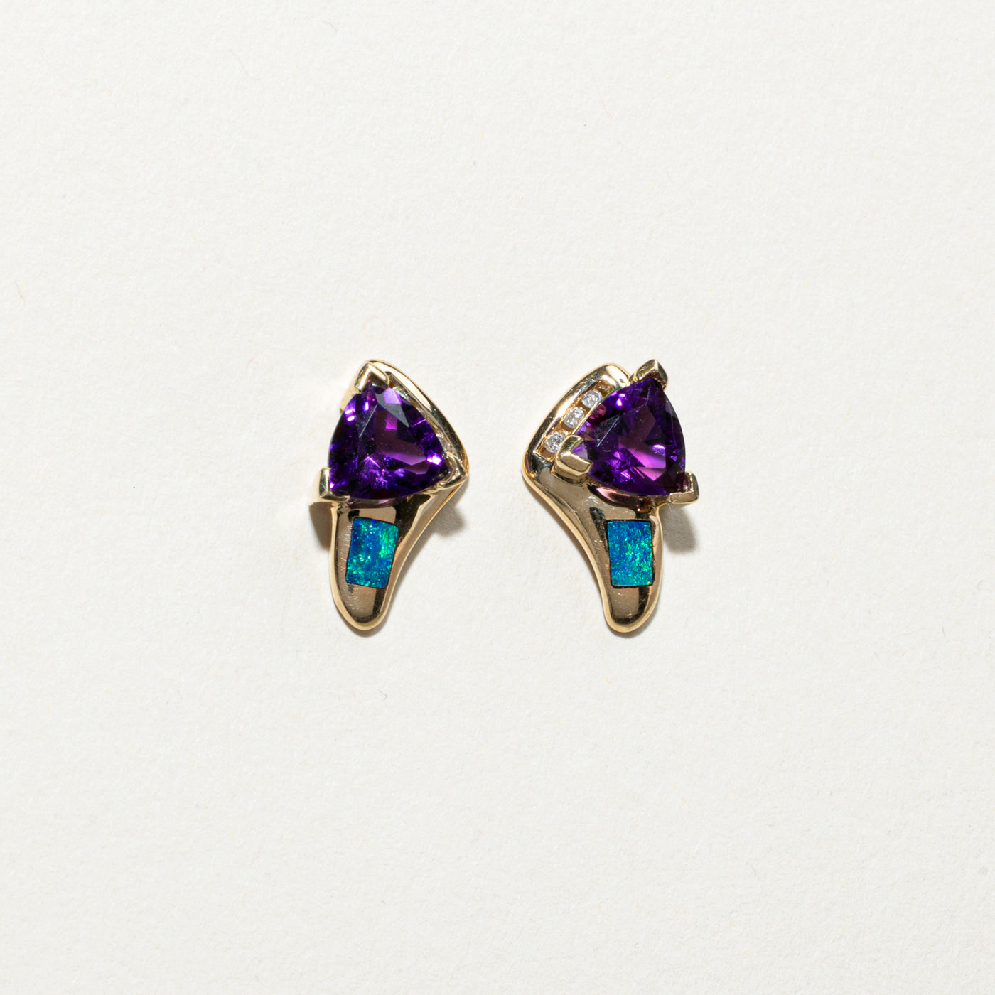 Multi Gemstone Geometric Cluster Stud Earrings | 1.60ctw, 0.06ctw