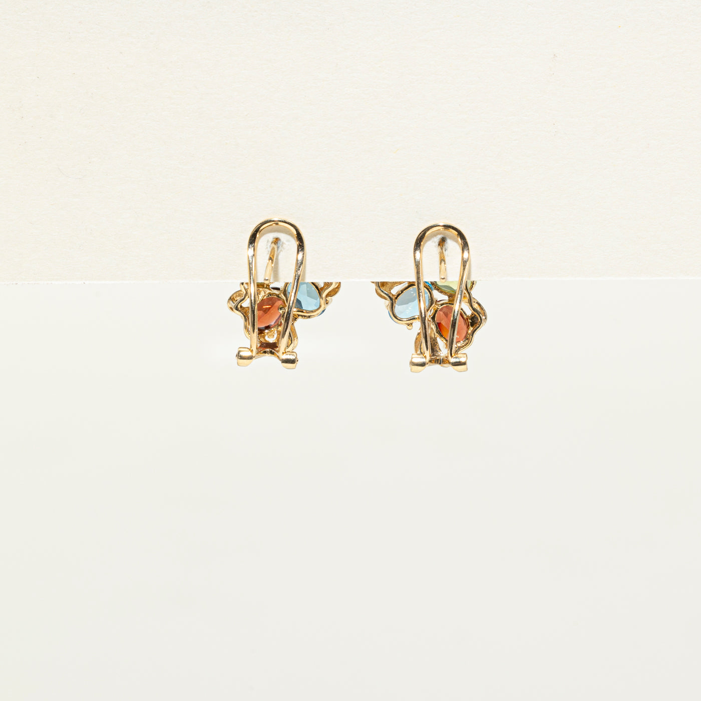 Boucles d'oreilles puces serties de plusieurs pierres précieuses | 3,62 ct