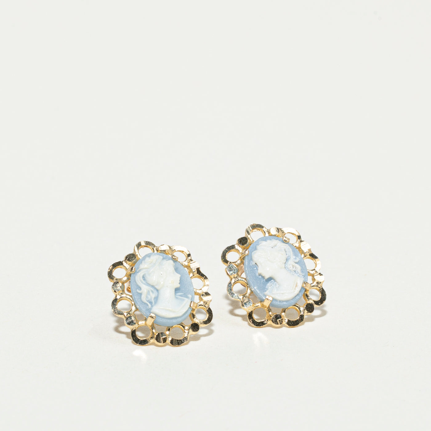 Shell Cameo Ornate Stud Earrings | 2.60ctw