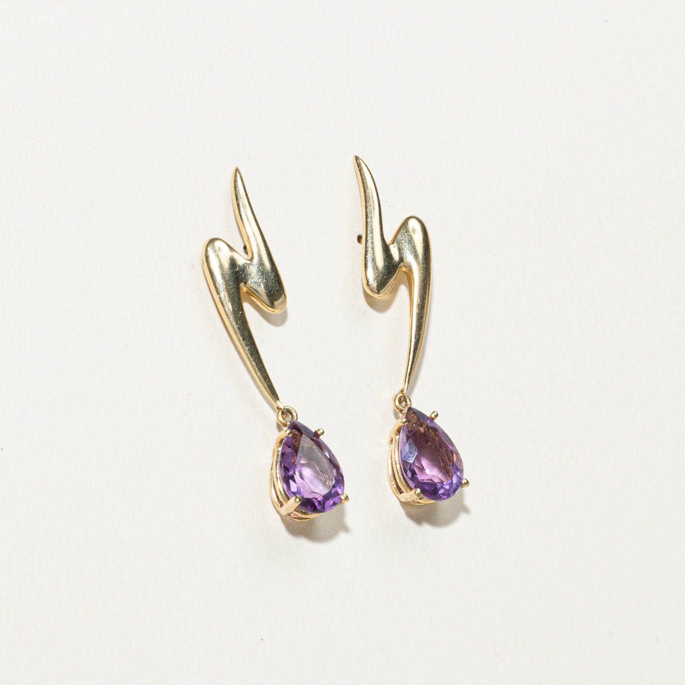 Amethyst Zigzag Drop Earrings | 4.60ctw