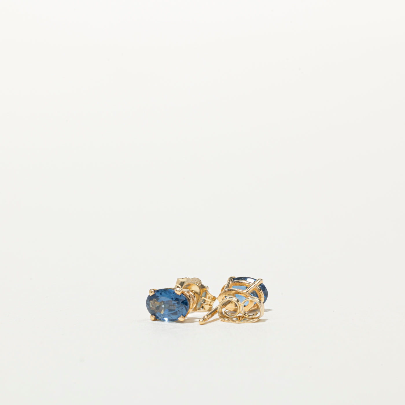 Solitaire Oval Cut Sapphire Stud Earrings | 1.20ctw