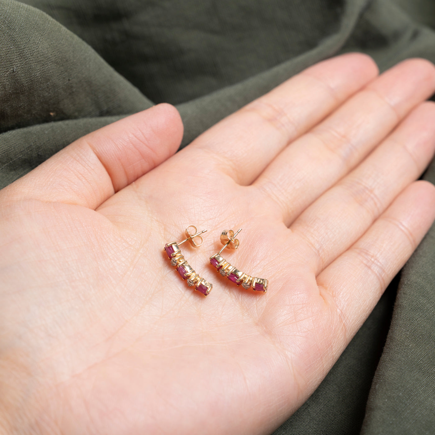 Boucles d'oreilles pendantes rubis et diamants | 1,00 ct, 0,02 ct