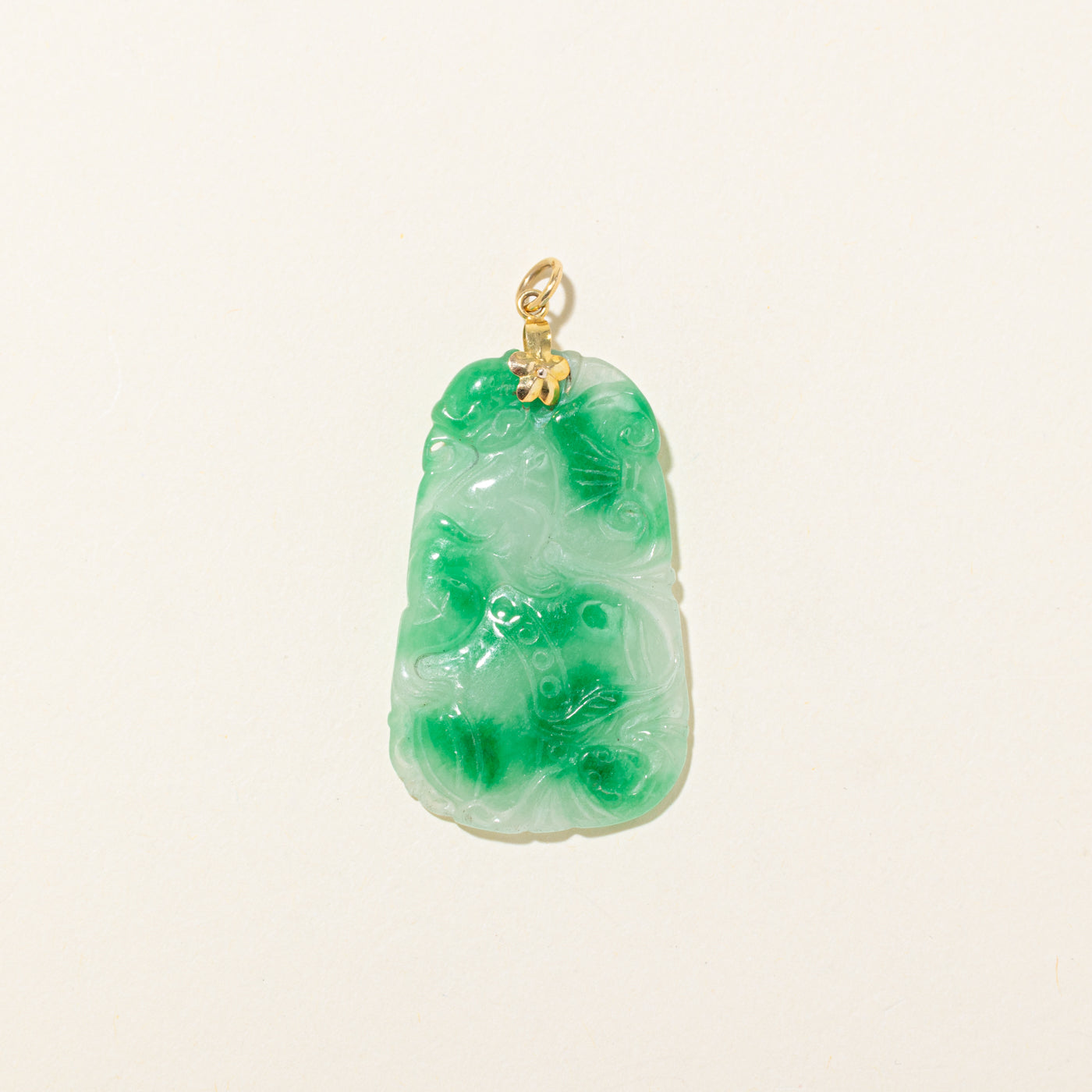 18k Carved Jade Pendant | 50.00ct