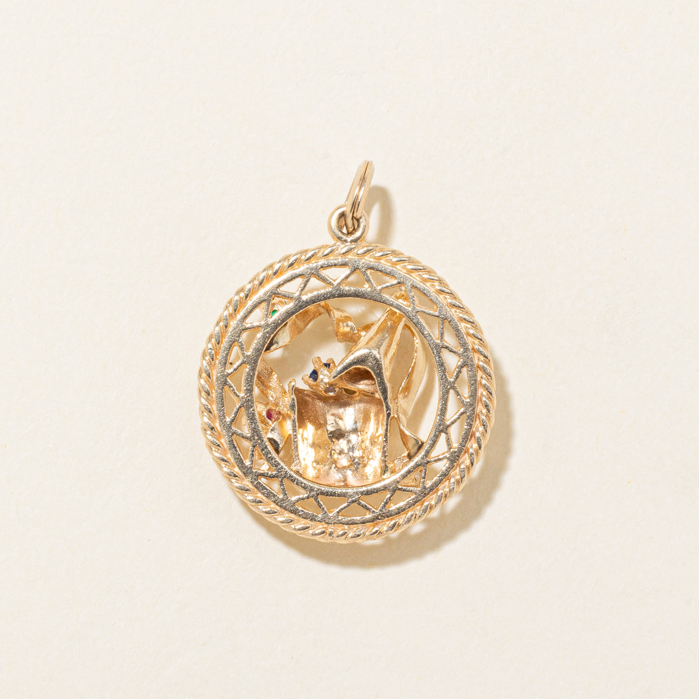 14k Multi Gem Champagne & Confetti Pendant | 0.13ctw
