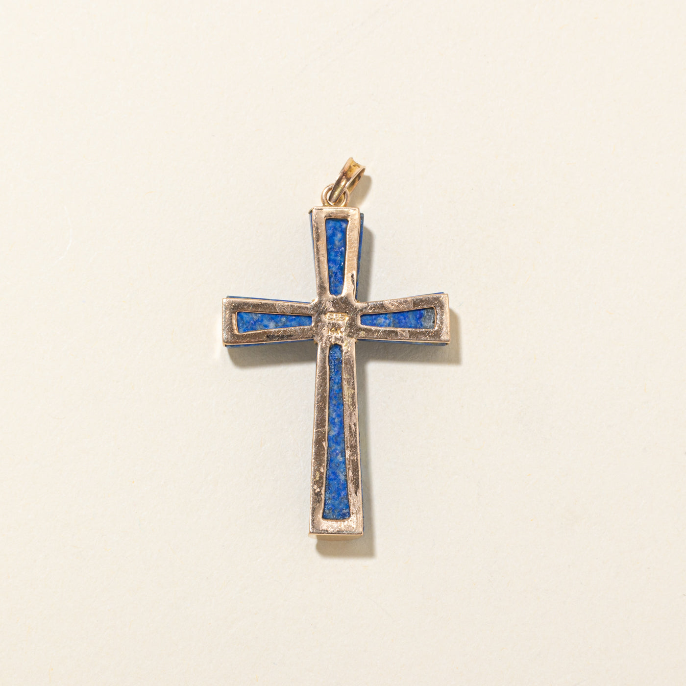 14k Lapis Cross Pendant | 25.00ct