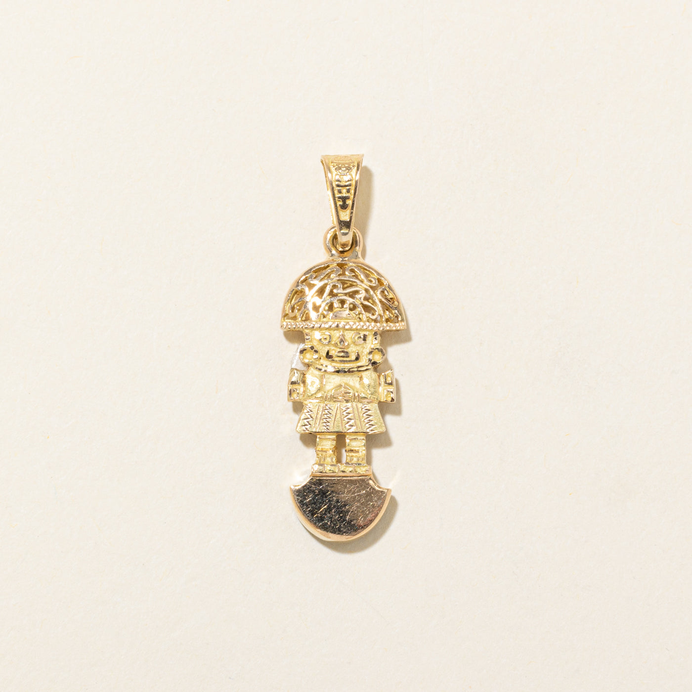 18k Chrysocolla Peruvian Tumi Pendant | 1.20ctw