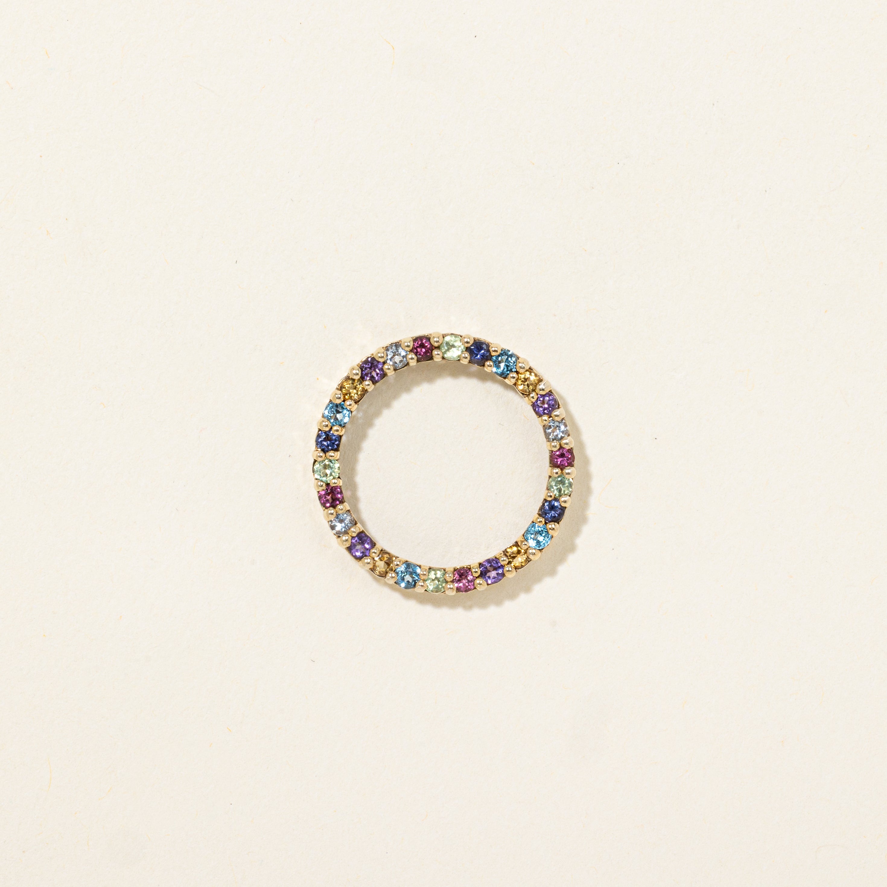 Eternity Multi-Gemstone Circle Pendant | 0.65ctw