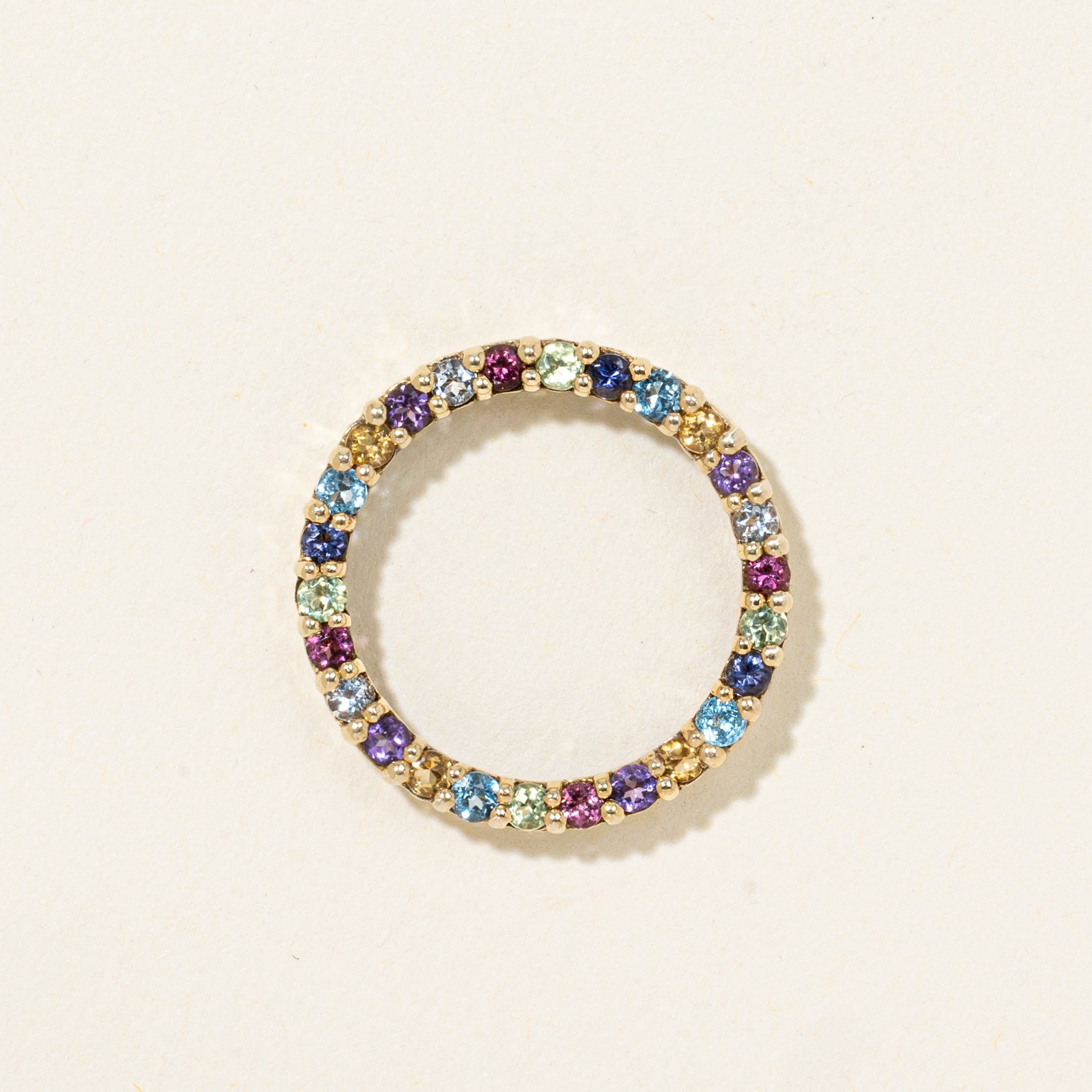 Eternity Multi-Gemstone Circle Pendant | 0.65ctw