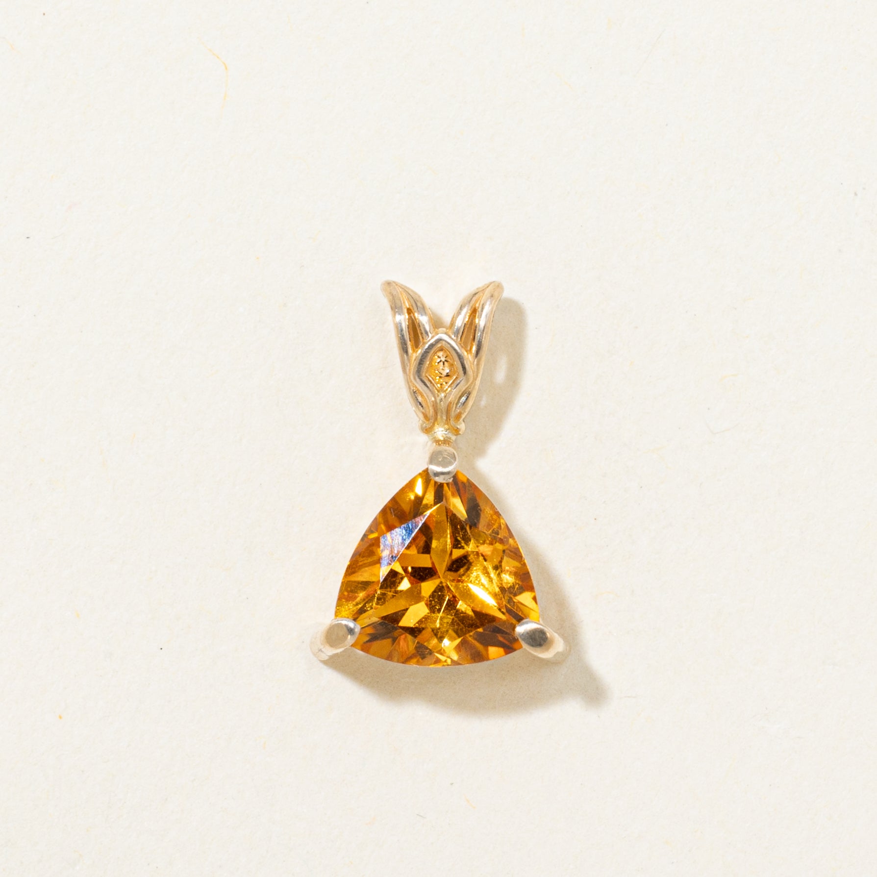 Trillion Cut Citrine Pendant | 1.30ct