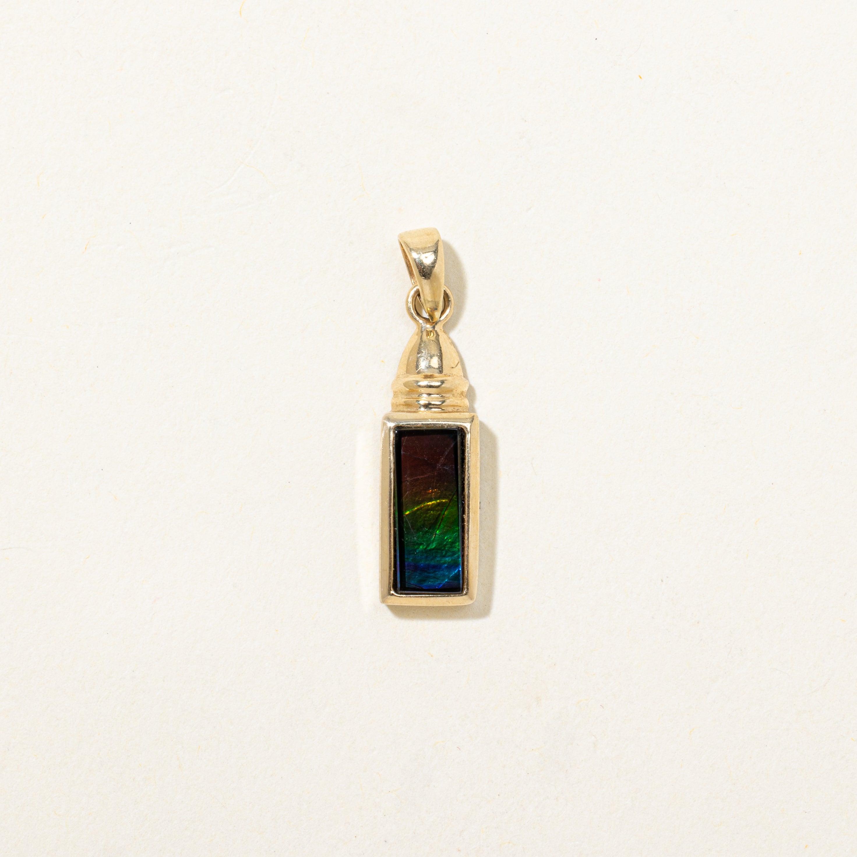 Rectangle Cut Ammolite Pendant | 1.07ct