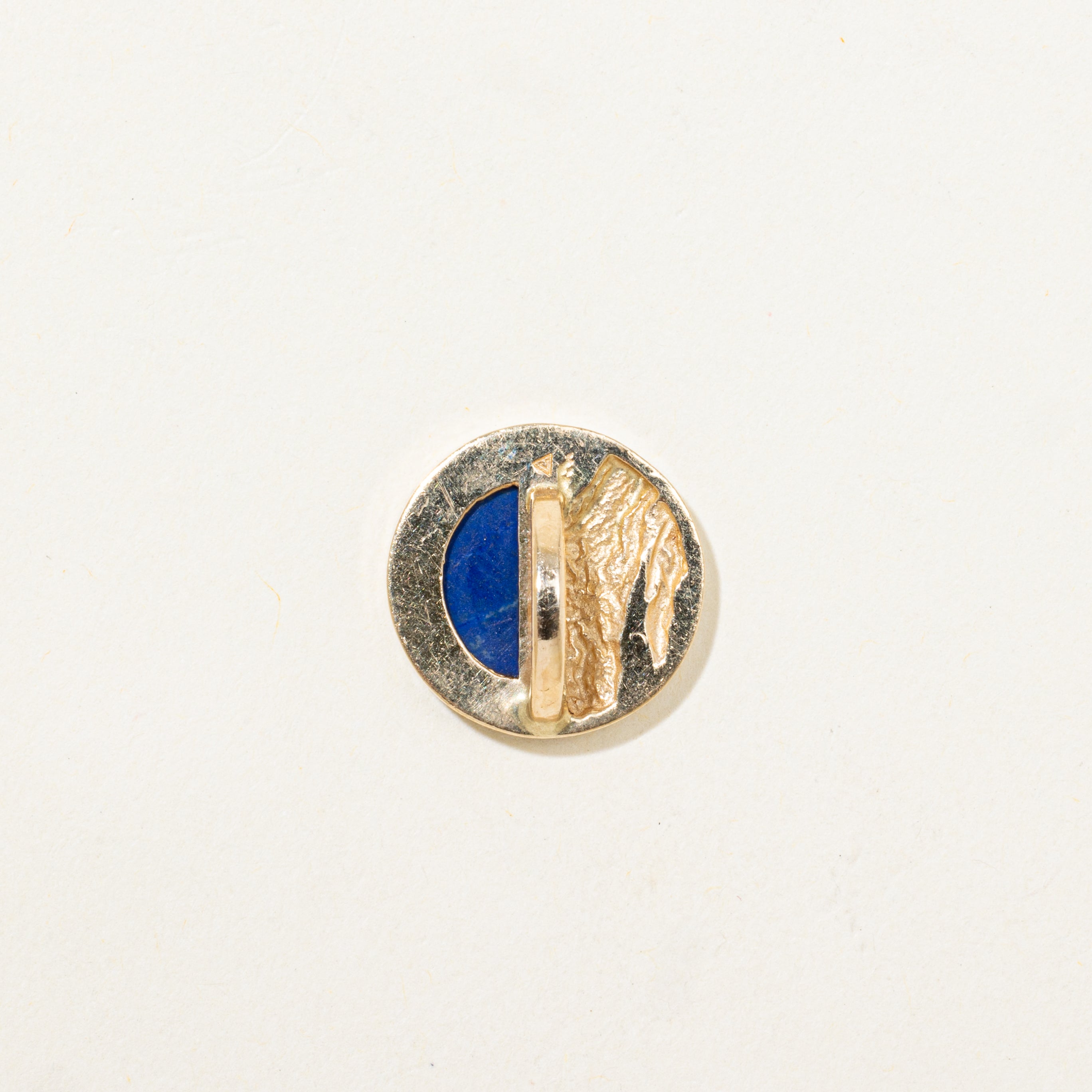 Half Moon Inlay Lapis Circle Pendant | 0.90ct