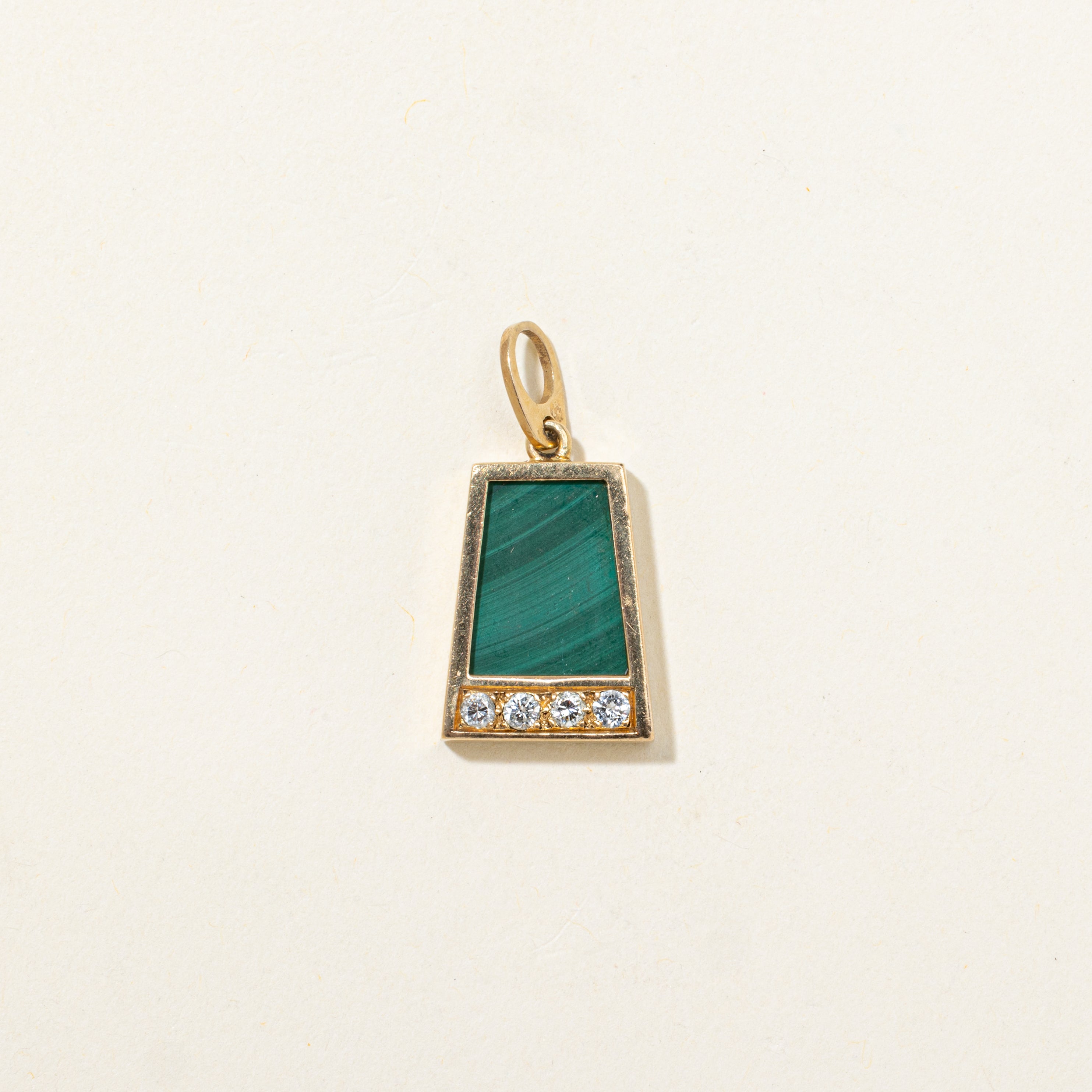 Malachite & Diamond Accented Pendant | 3.36ct, 0.10ctw