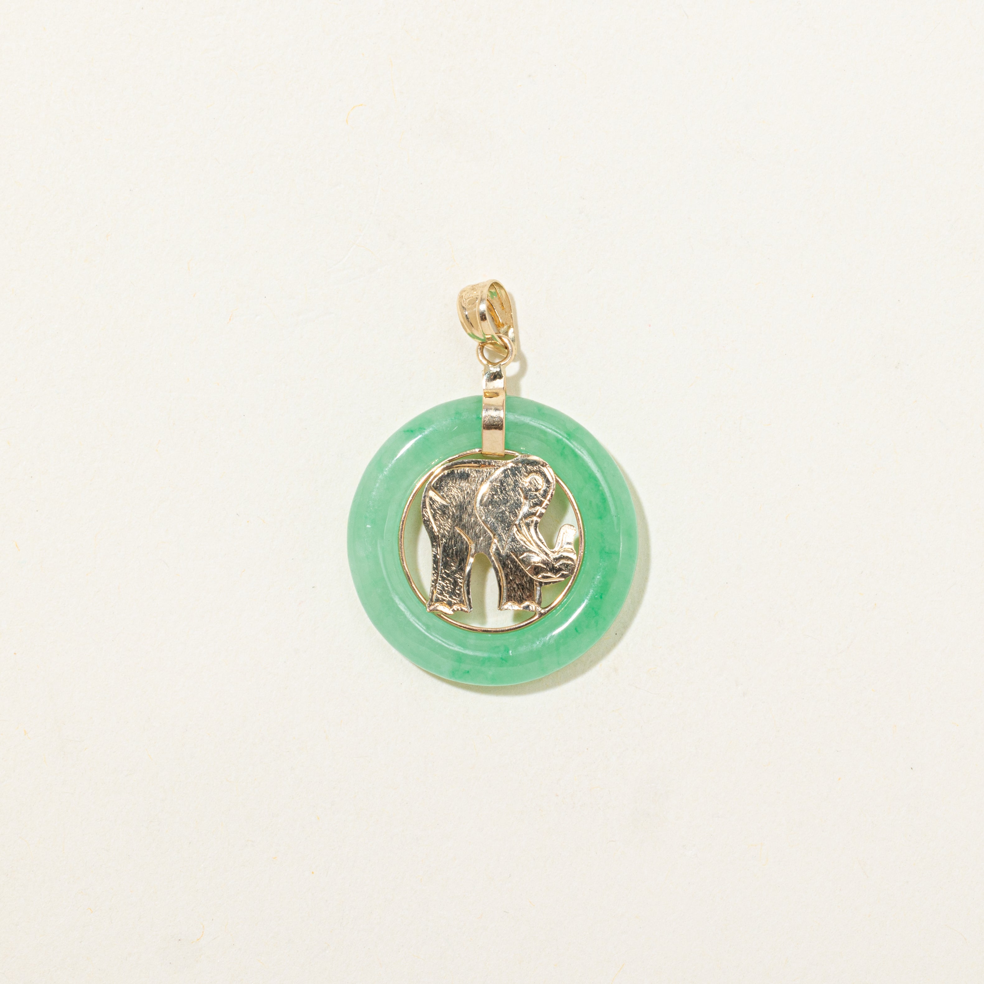 Donut Jadeite Elephant Pendant | 6.50ct