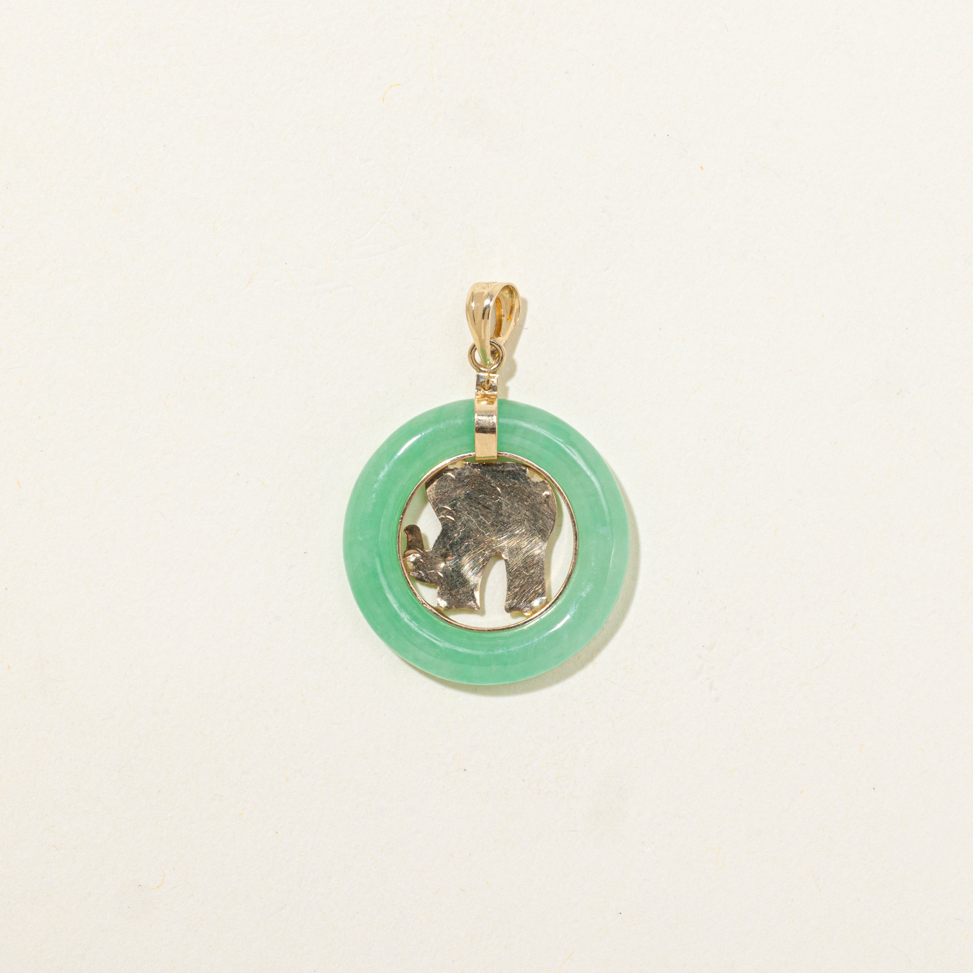 Donut Jadeite Elephant Pendant | 6.50ct