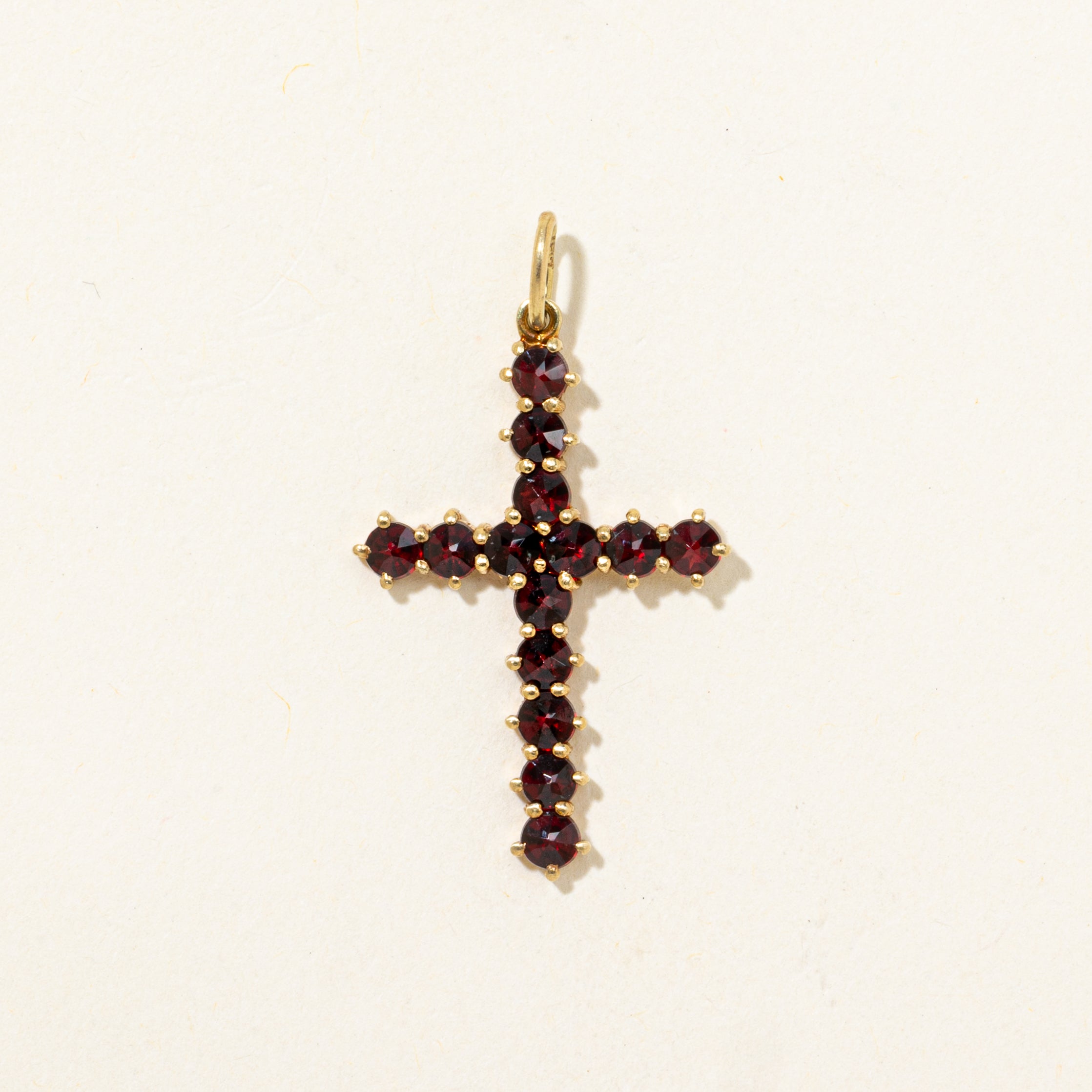 18k Garnet Cross Pendant | 1.54ctw