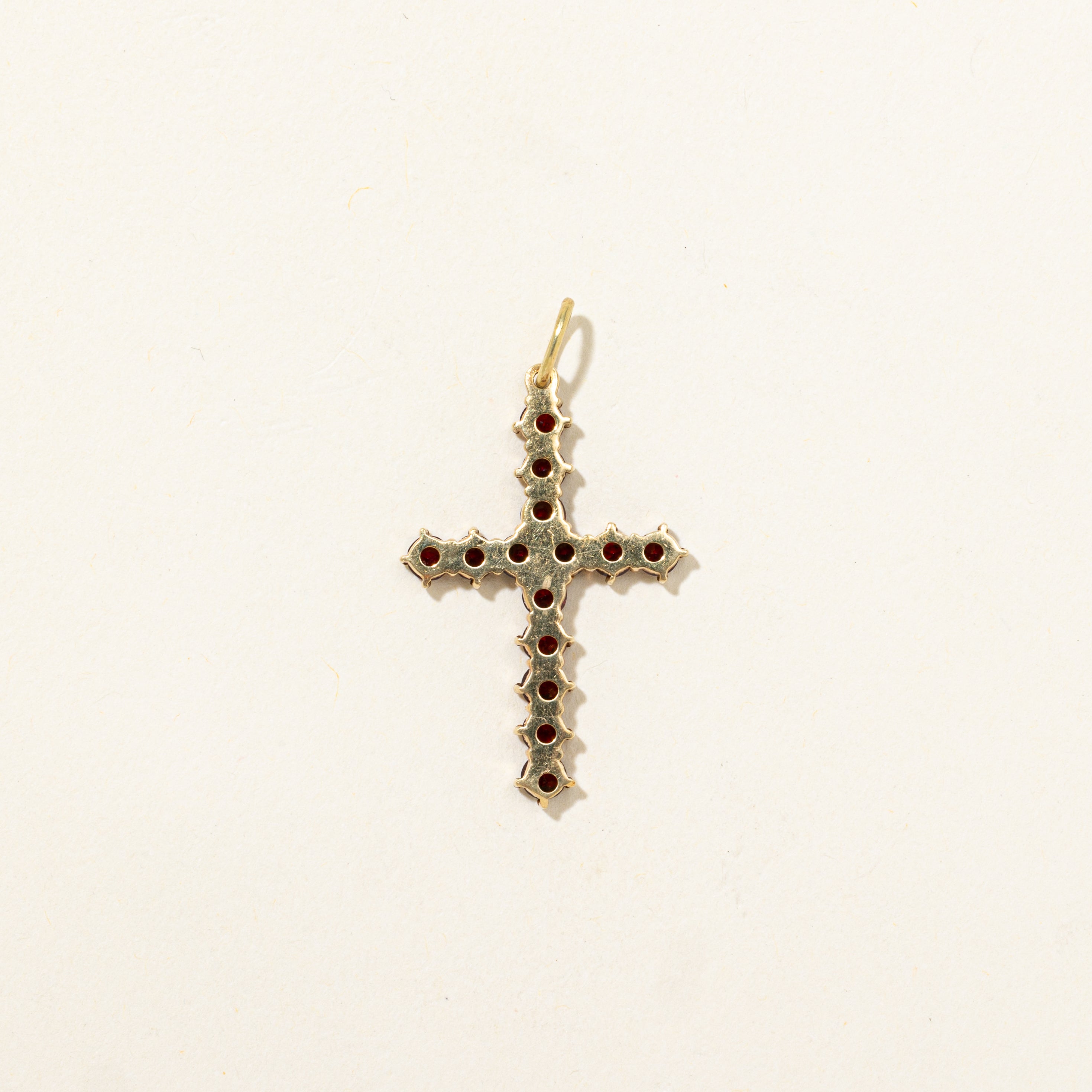 18k Garnet Cross Pendant | 1.54ctw