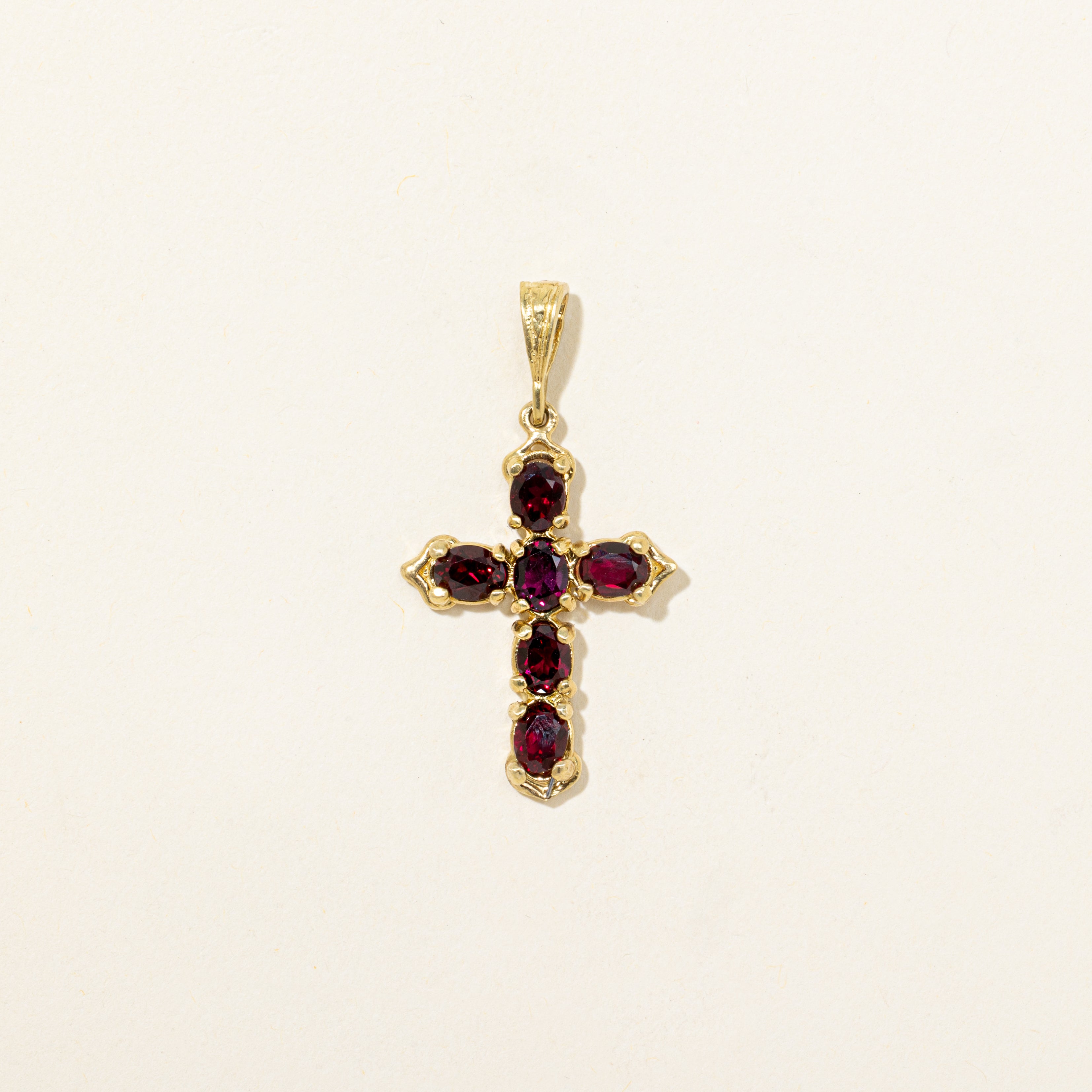 18k Synthetic Ruby Cross Pendant | 1.74ctw
