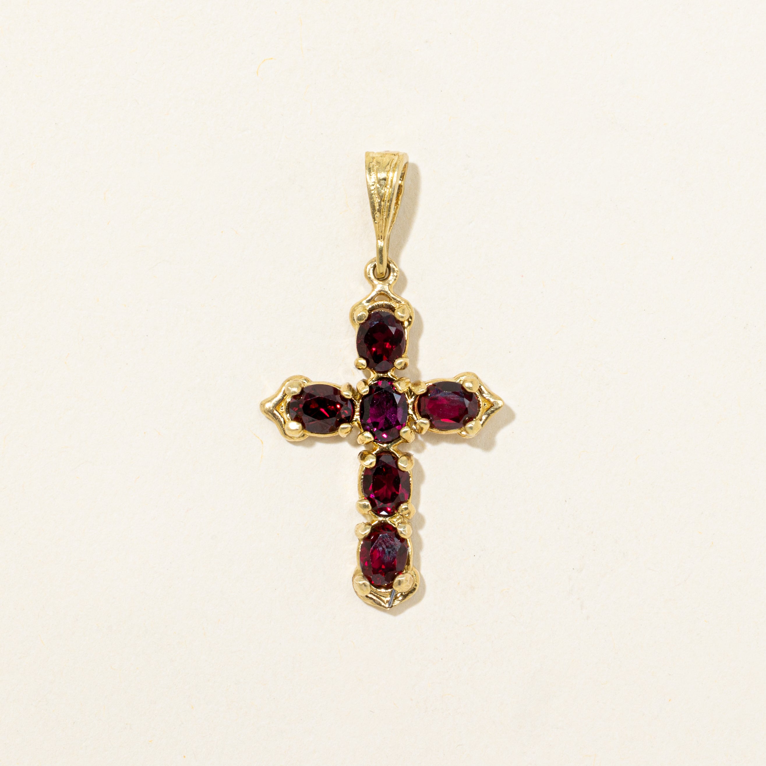 18k Synthetic Ruby Cross Pendant | 1.74ctw