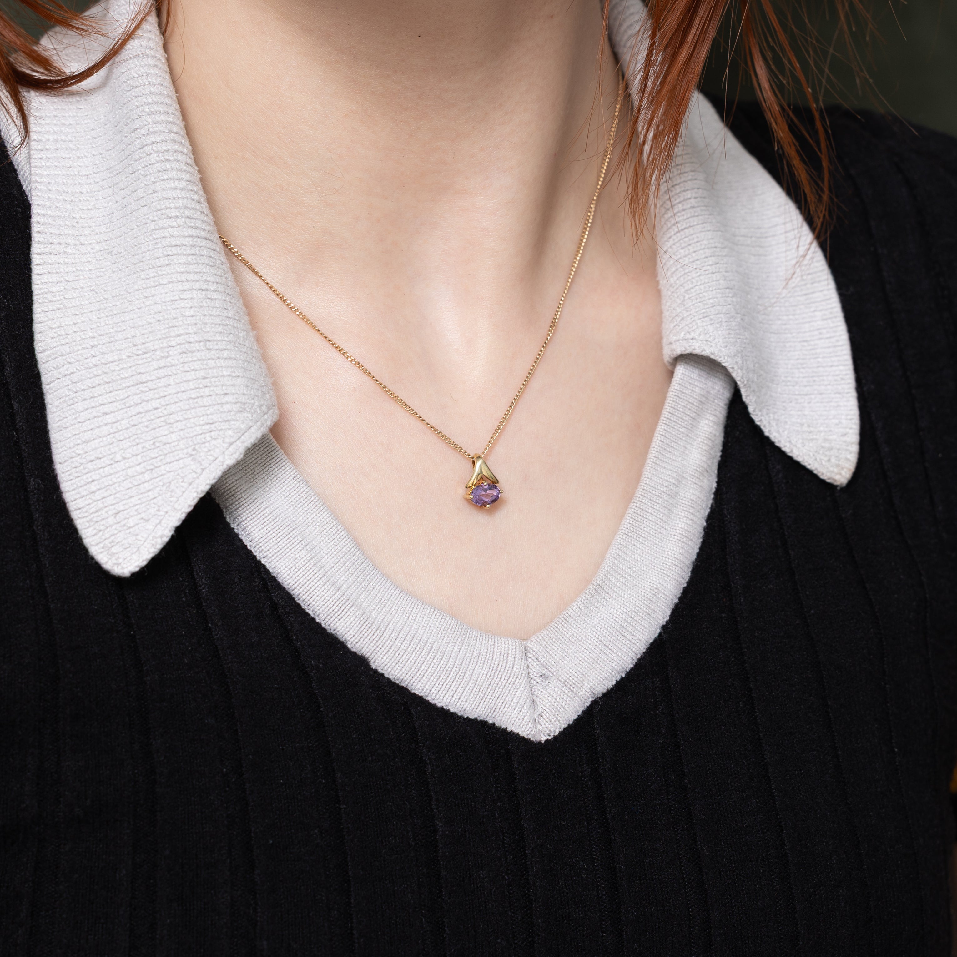 Oval Cut Amethyst Pendant | 0.60ct