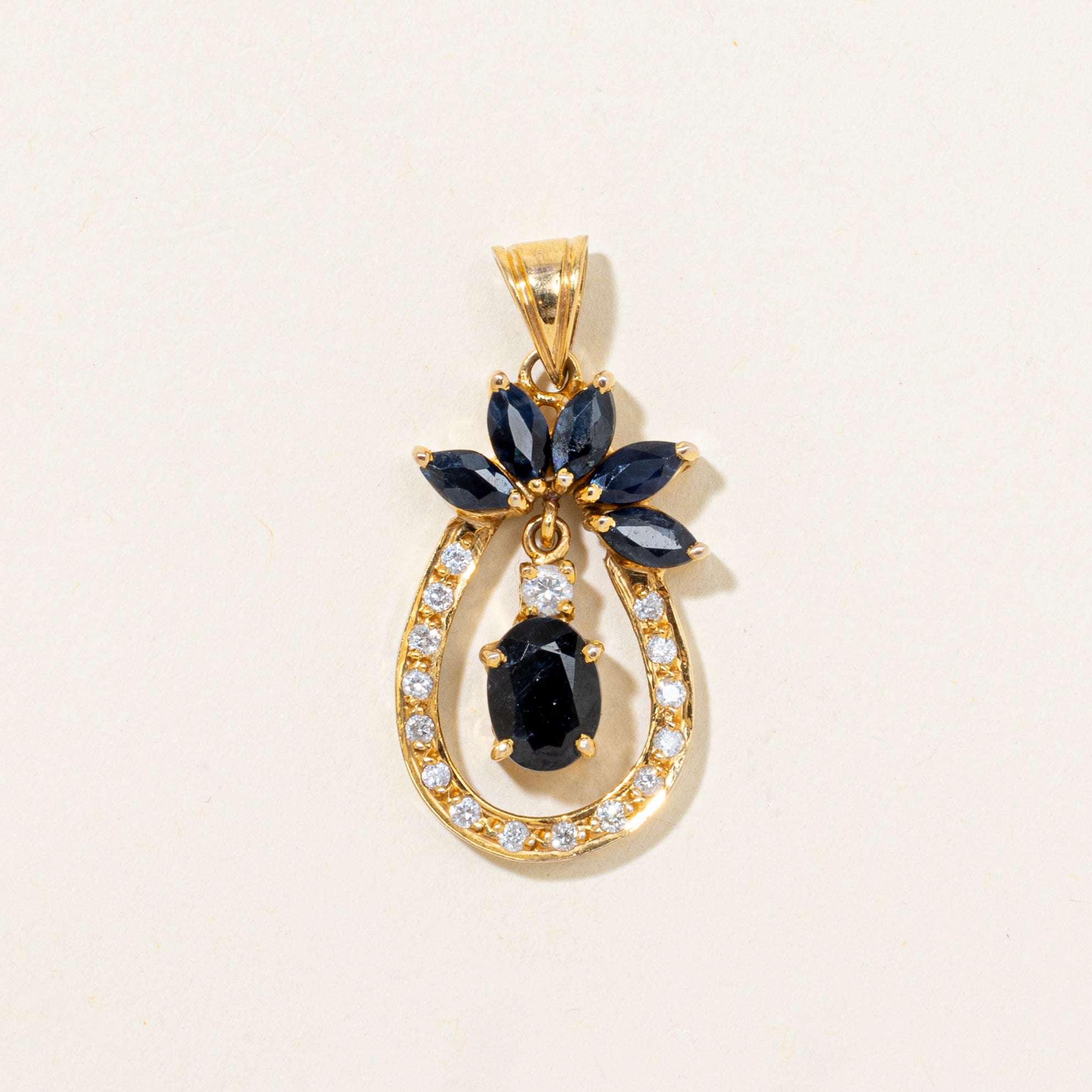 18k Sapphire & Diamond Floating Pendant | 2.31ctw, 0.30ctw