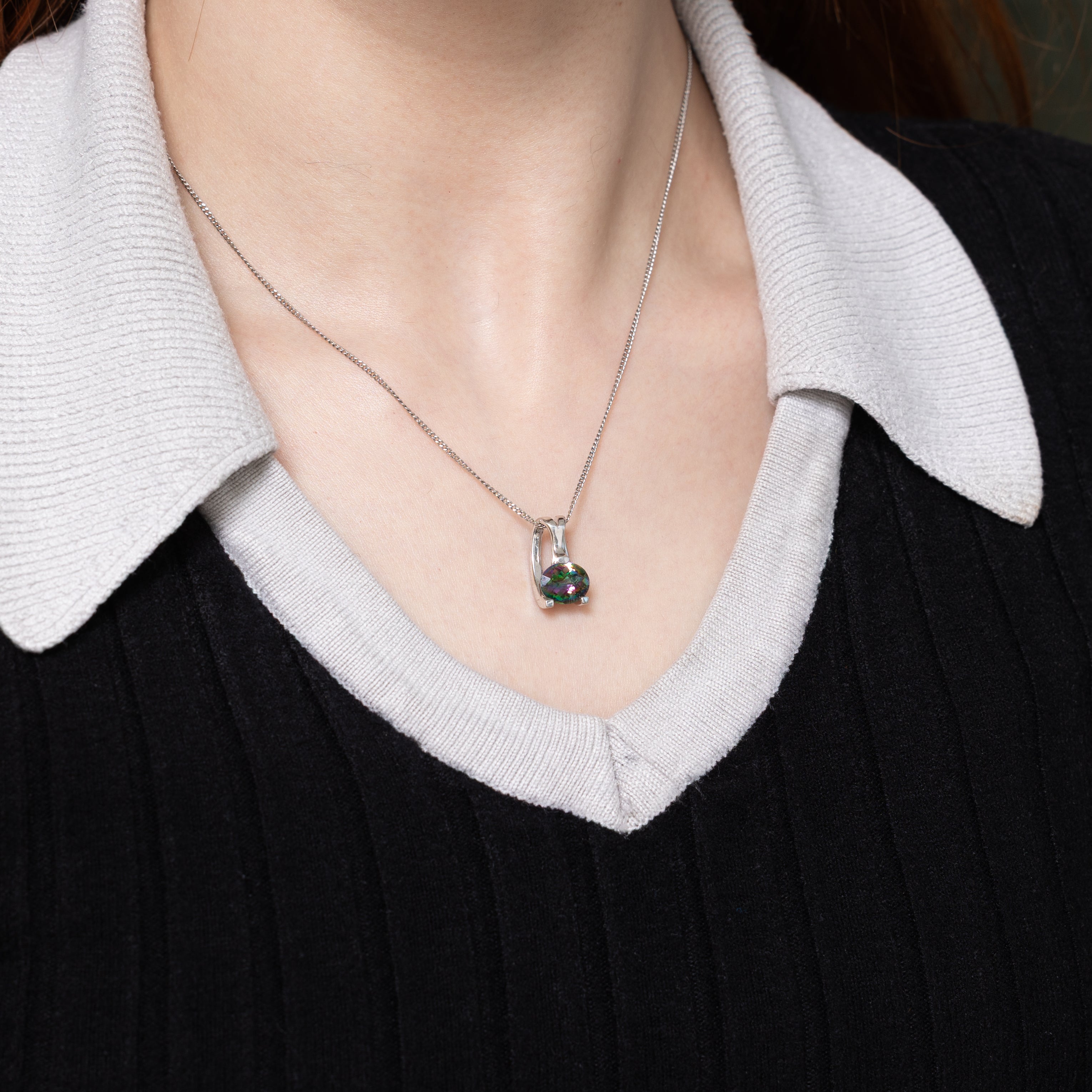 Oval Cut Mystic Topaz Pendant | 5.08ct