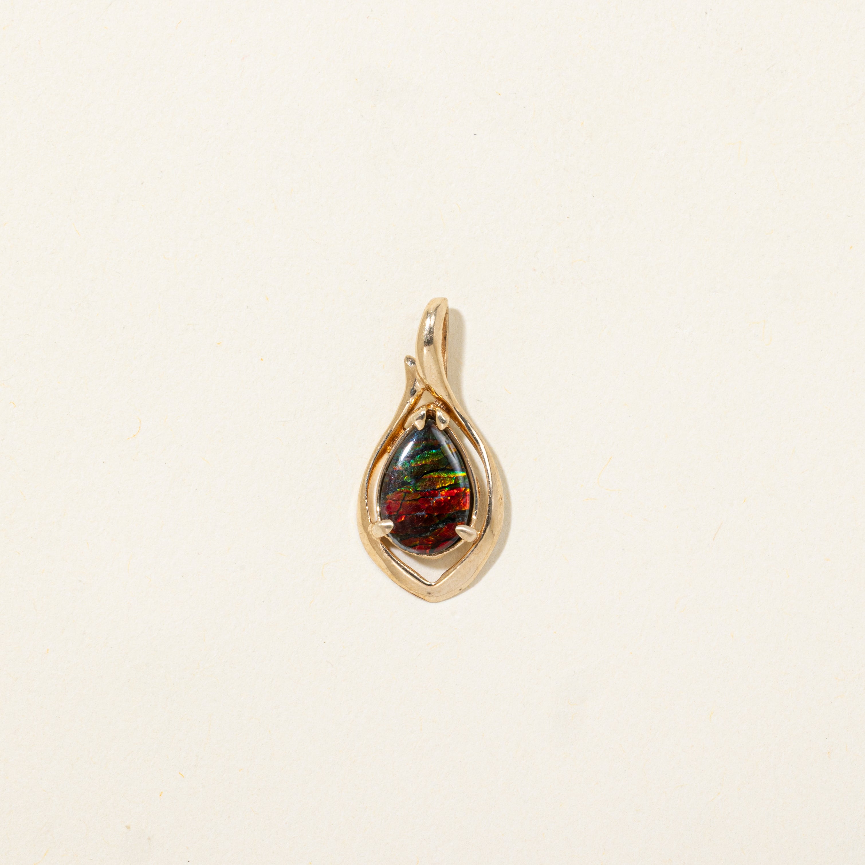 Pear Cut Ammolite Pendant | 0.67ct