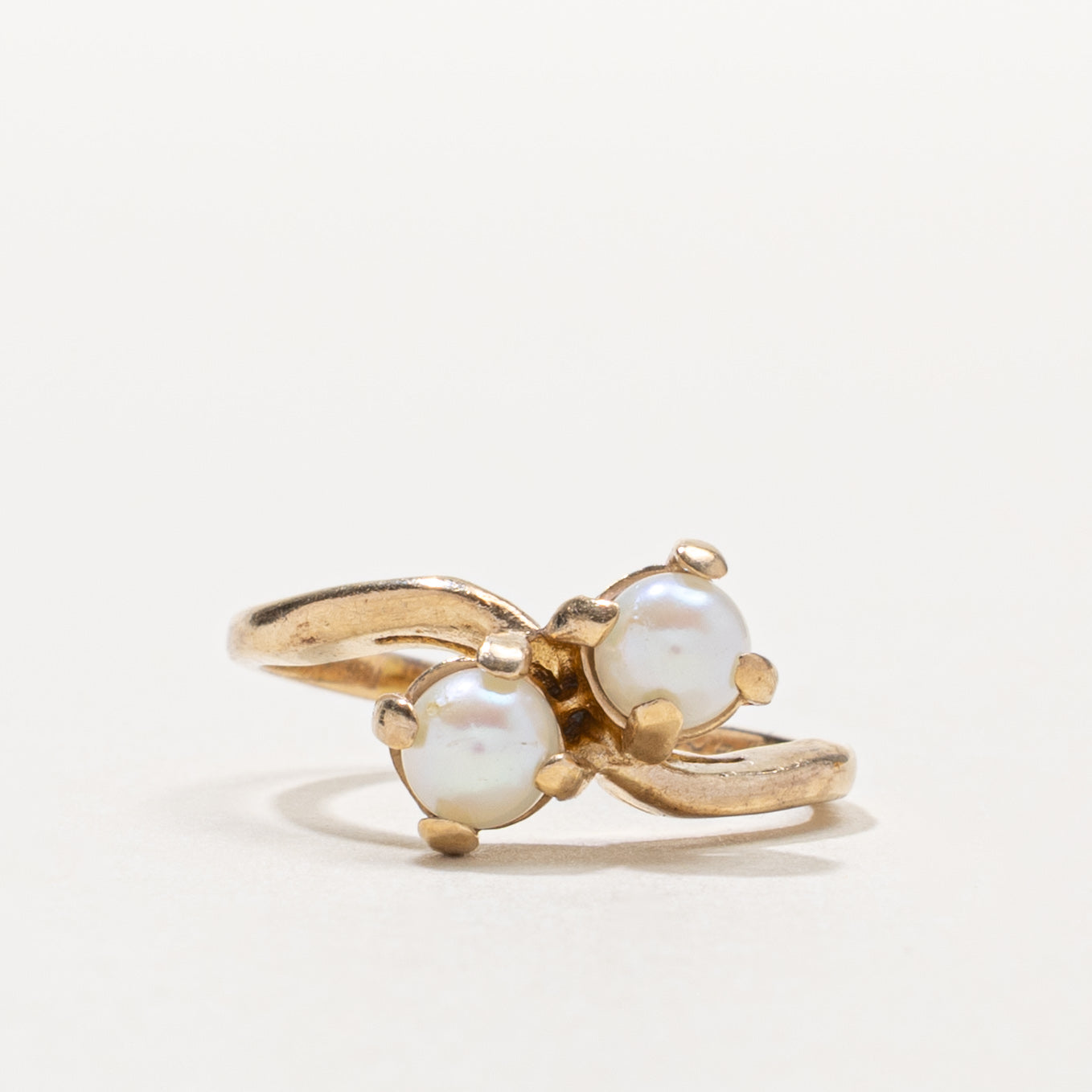 10k Pearl Toi et Moi Ring | SZ 5.5