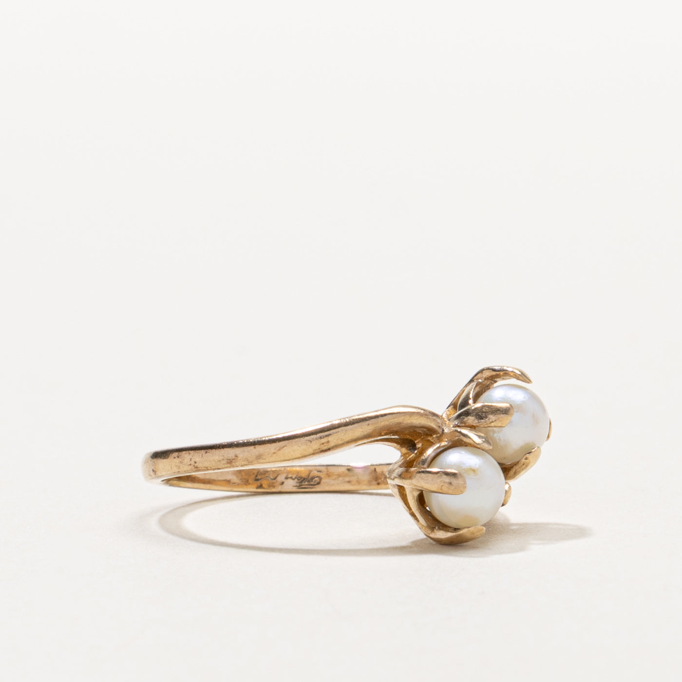 10k Pearl Toi et Moi Ring | SZ 5.5