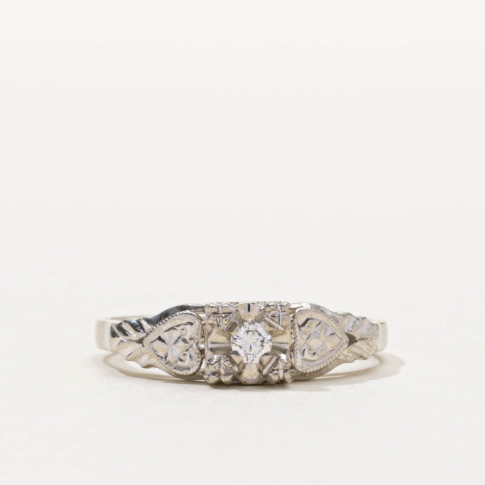 18k Illusion Set Diamond Ornate Ring | SZ 5.25
