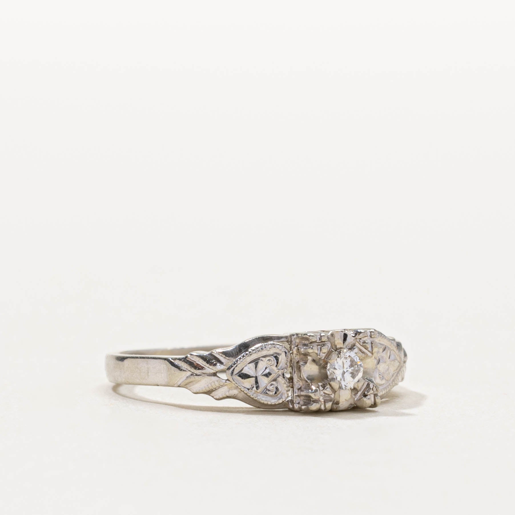 18k Illusion Set Diamond Ornate Ring | SZ 5.25