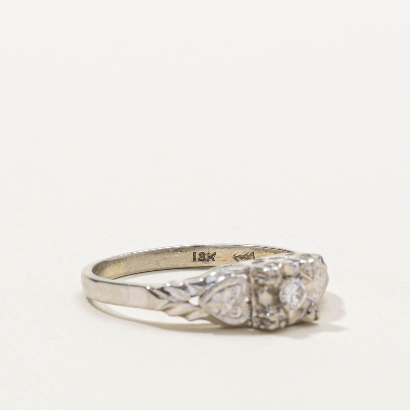 18k Illusion Set Diamond Ornate Ring | SZ 5.25