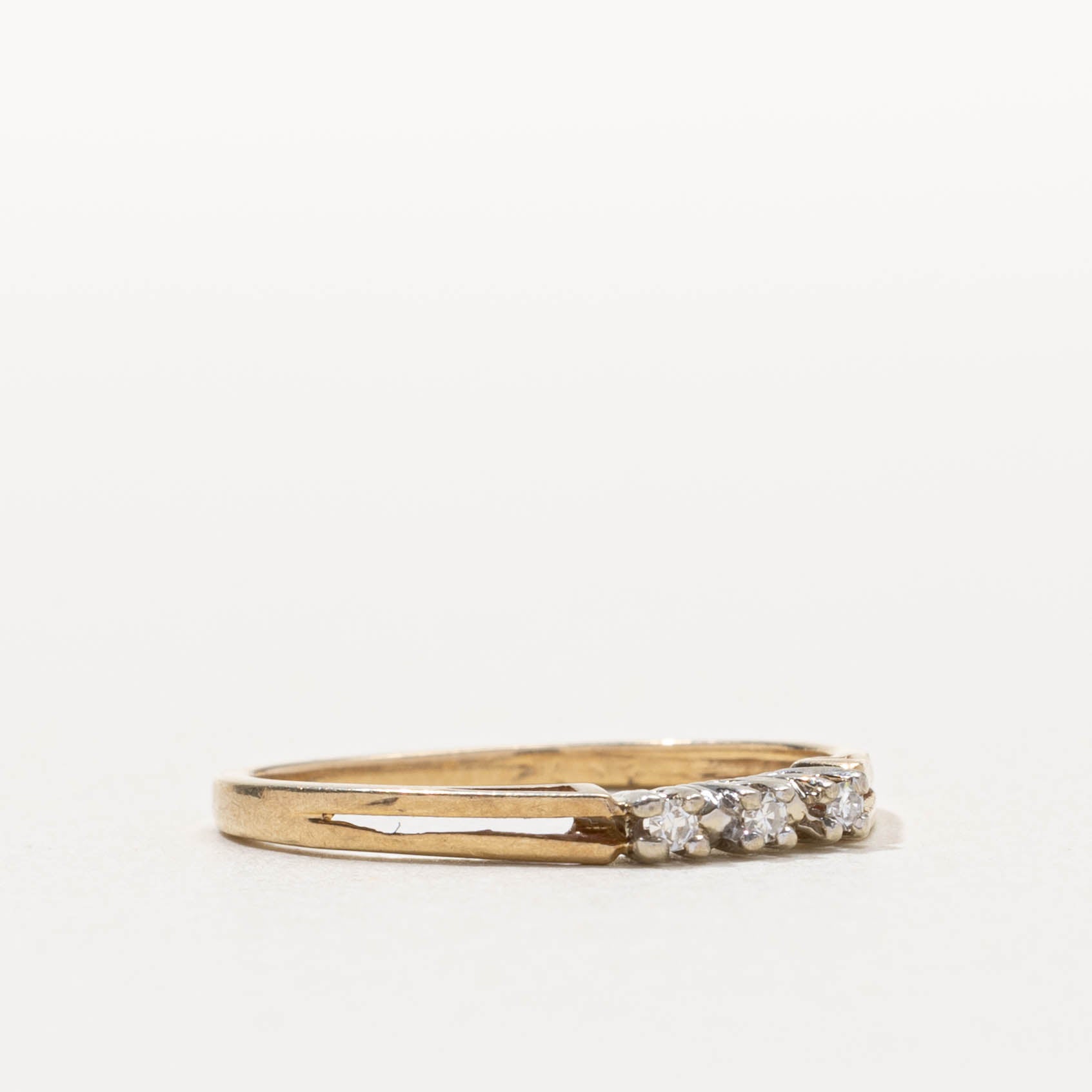 10k Three Stone Diamond Split Band | SZ 6.5