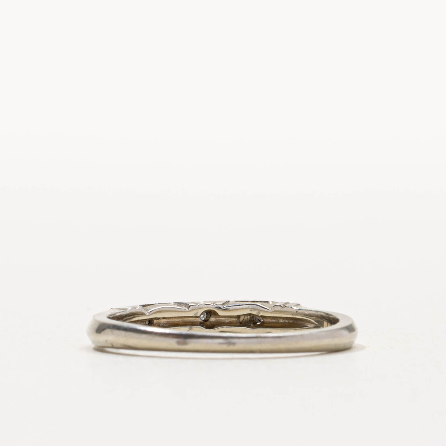 18k Diamond Engraved Fluted Band | SZ 6.75
