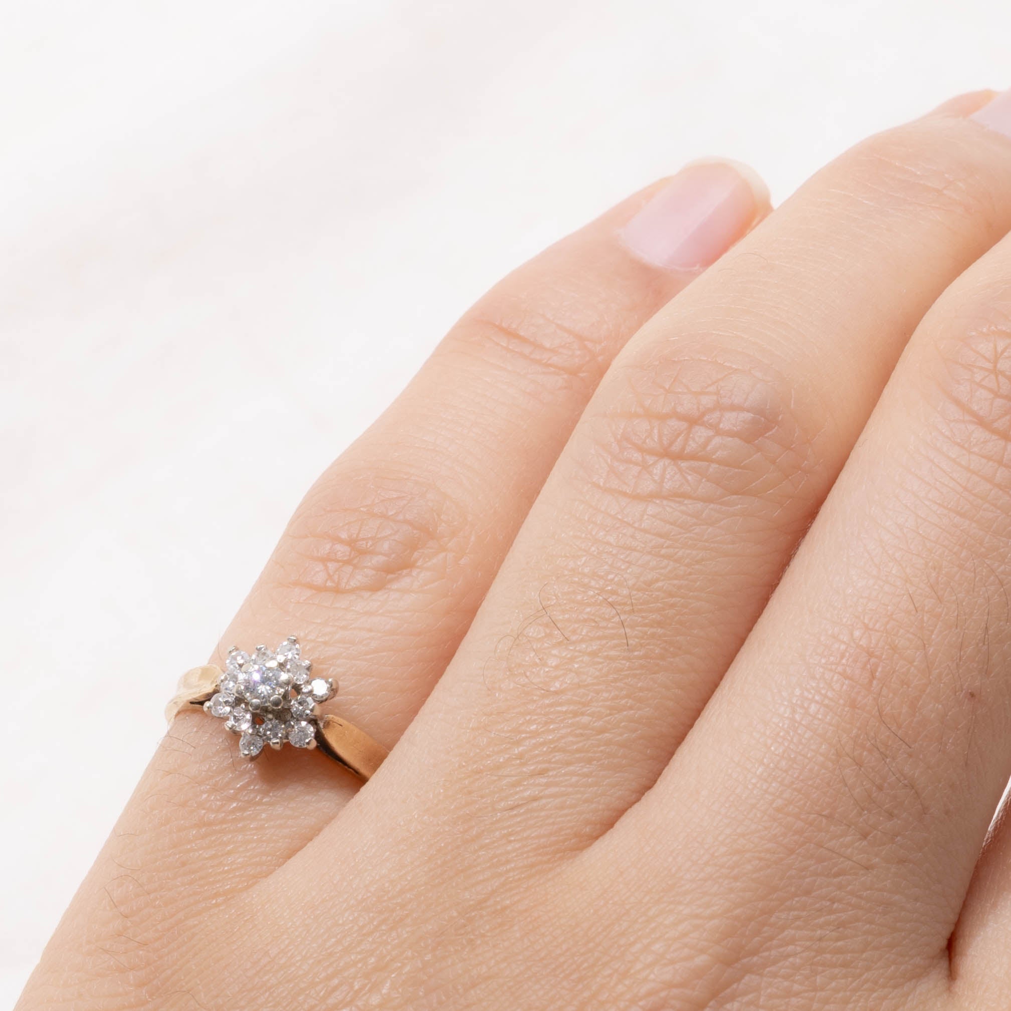14k Diamond Petal Cluster Ring | SZ 4