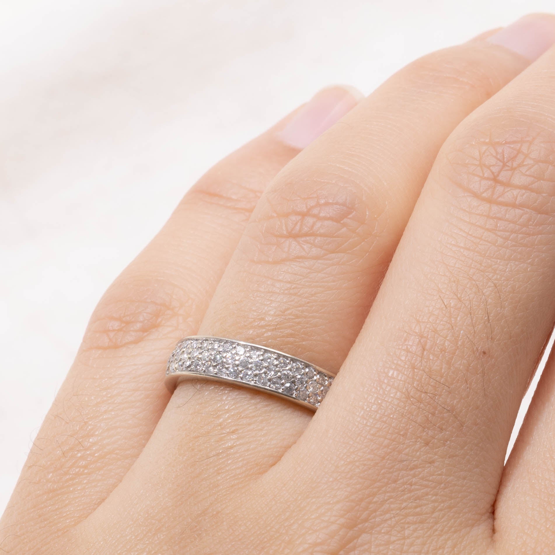 14k Pave Set Diamond Band | 4.45mm | SZ 6