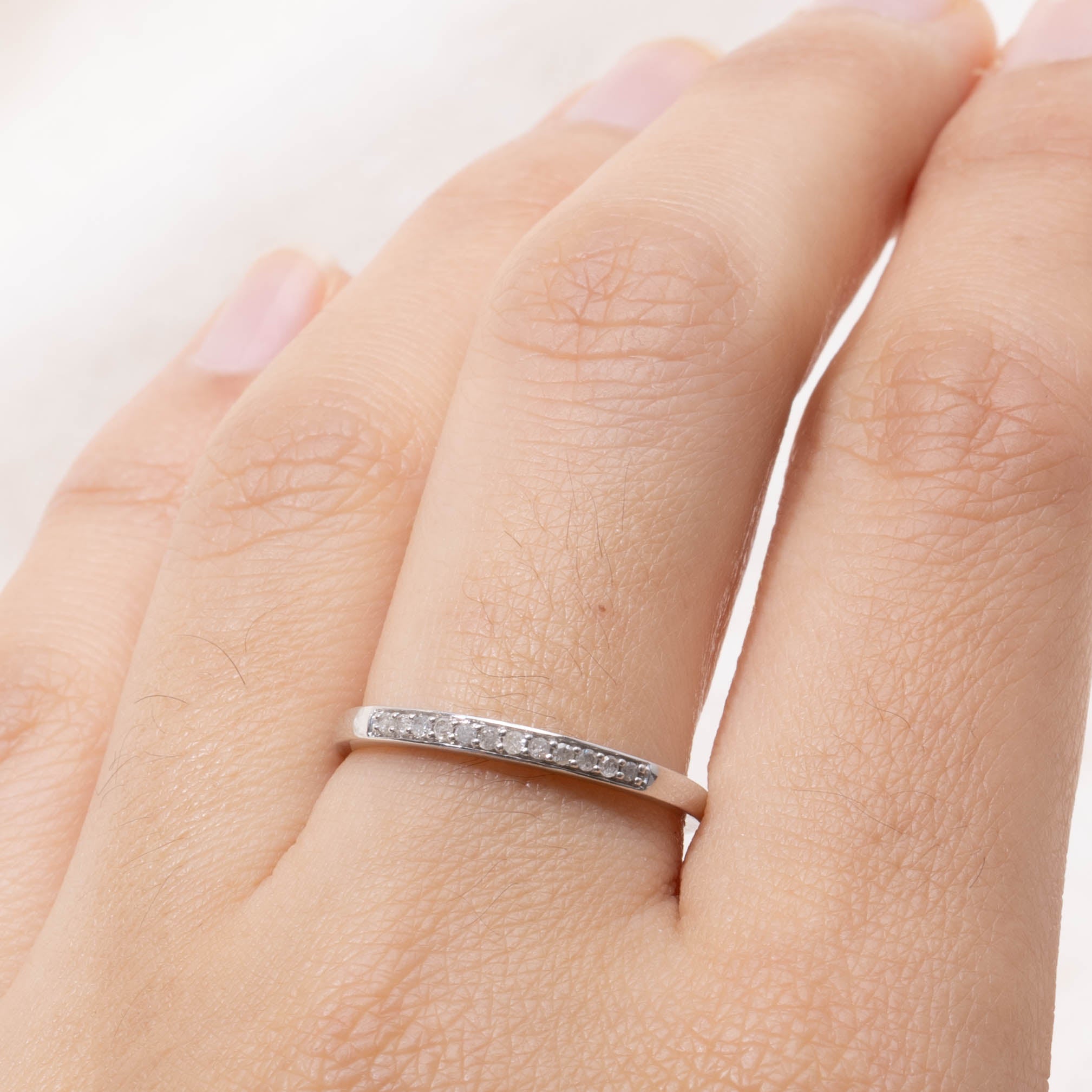 10k Semi-Eternity Diamond Thin Band | 2.00mm | SZ 8.25