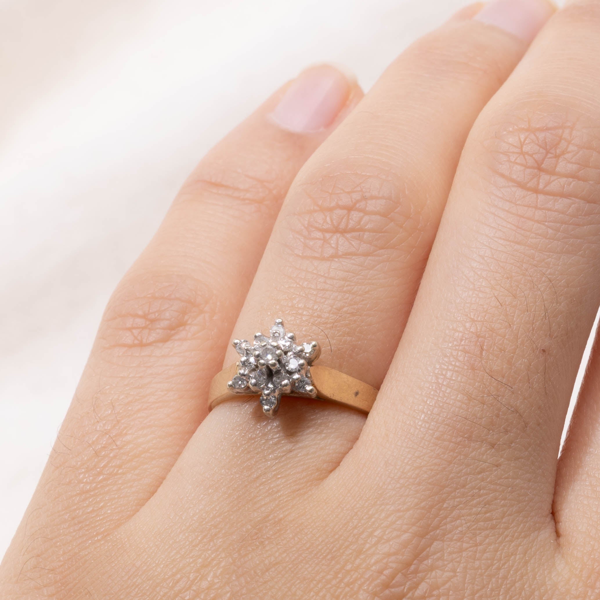 10k Diamond Petal Cluster Ring | SZ 5.25