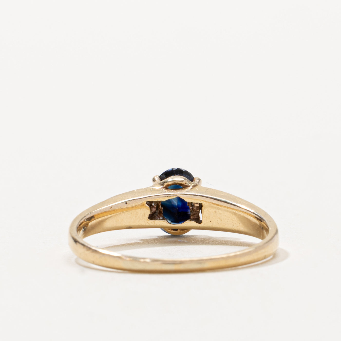 10k Oval Cut Sapphire & Diamond Accented Ring | 0.45ct, 0.04ctw | SZ 5.5