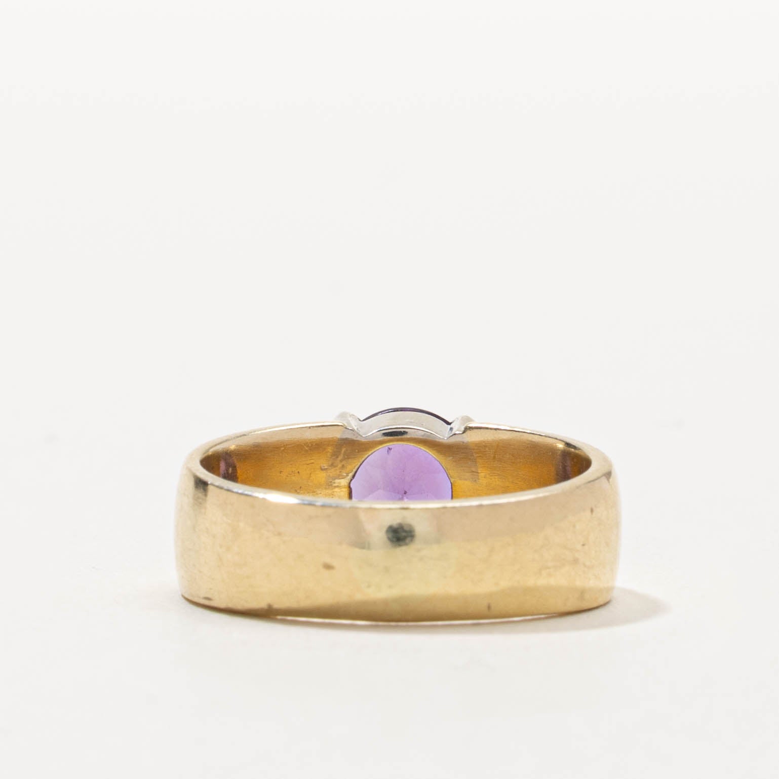 14k Semi Bezel Set Amethyst Ring | 0.90ct | SZ 5.75
