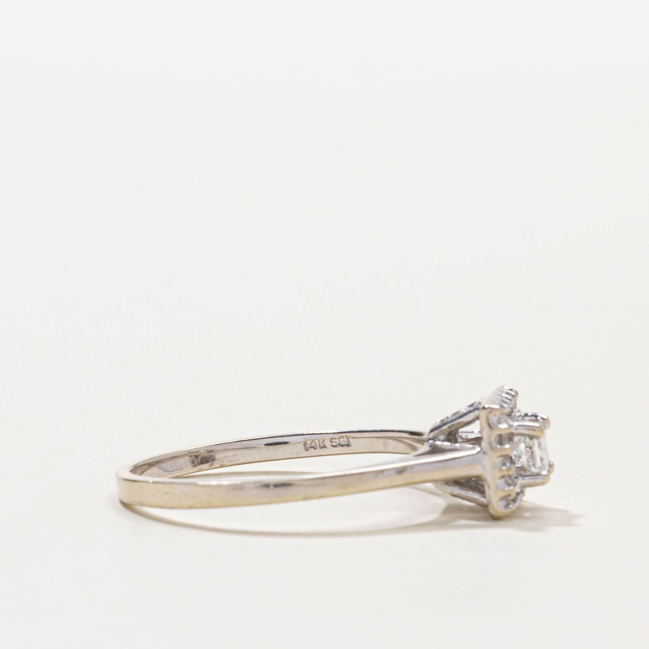 14k Princess Cut Diamond Halo Ring | 0.23ctw | SZ 8.5